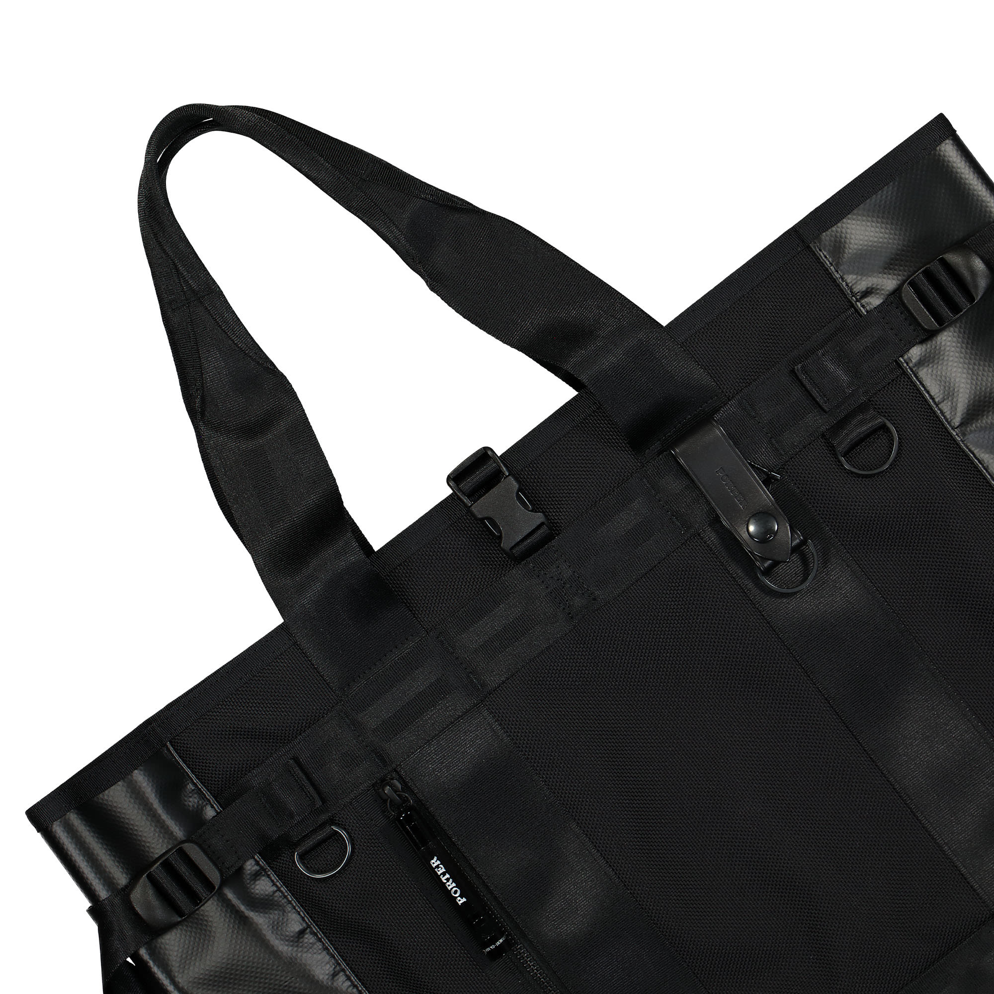 Porter-Yoshida & Co. Heat Tote Bag Black Tote Bags & Shoppers Close-up | Overkill