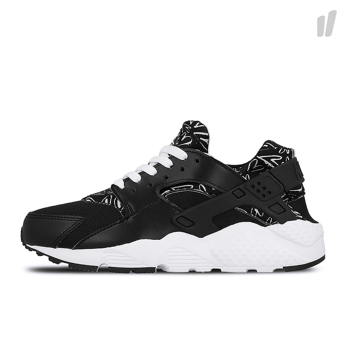 Nike huarache run print gs Black-White - Lava Glow - White Sneakers 704946 004 | Overkill