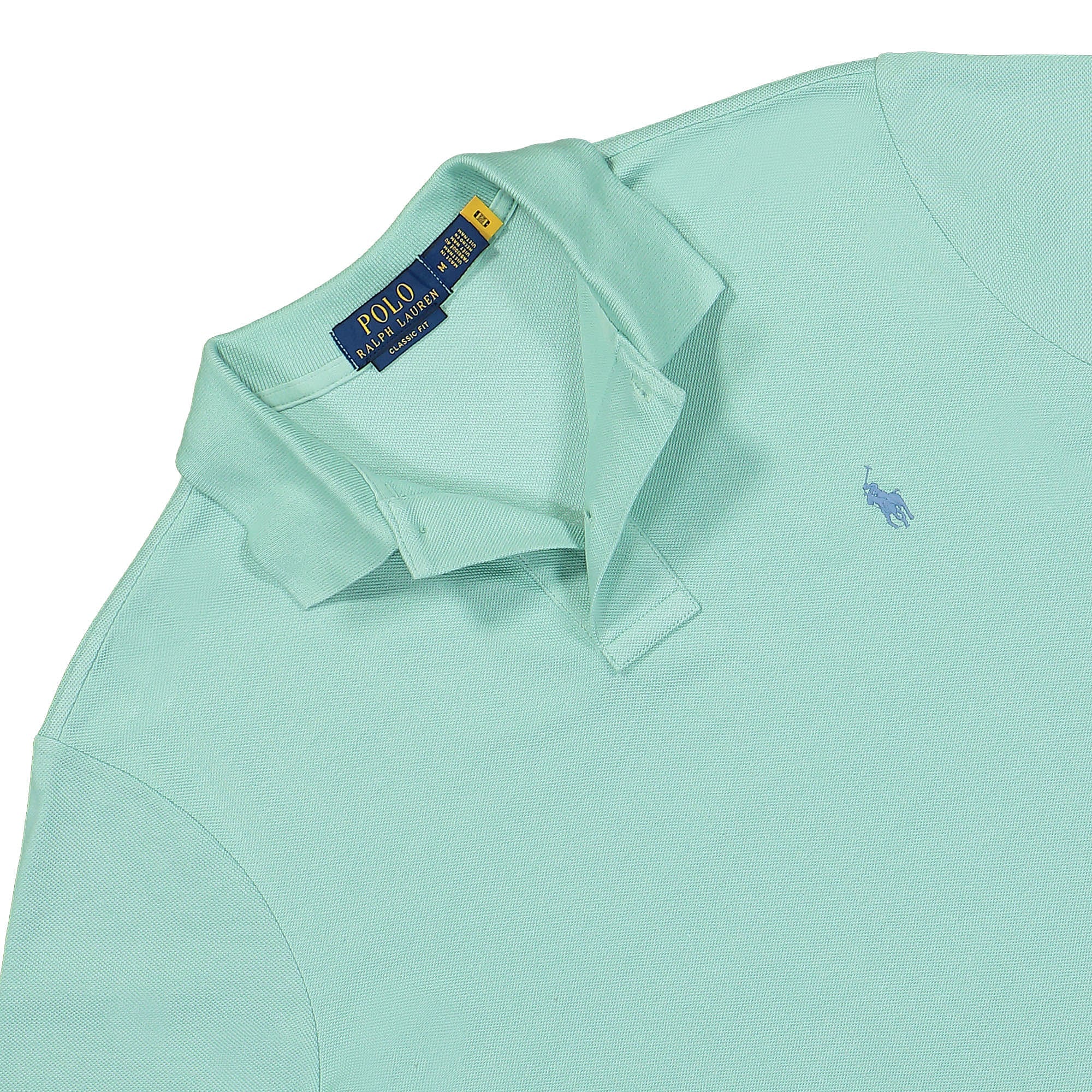 Polo Ralph Lauren Classic Piqué Poloshirt Celadon Polo Shirts Close-up | Overkill