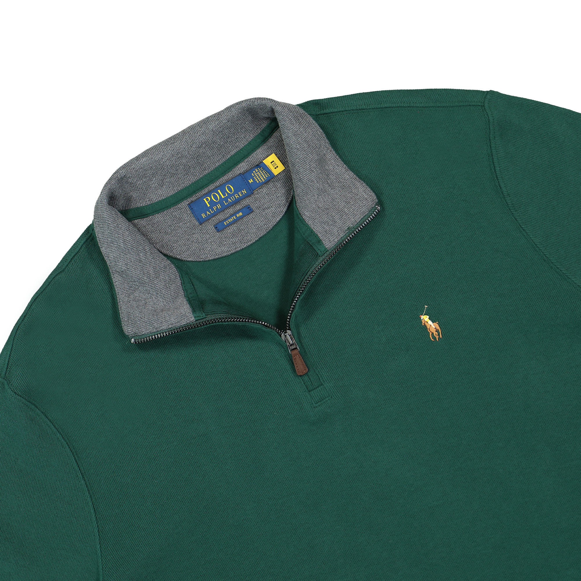 Polo Ralph Lauren Long Sleeve Half-Zip Moss Agate / Barcly HTR Longsleeves Close-up | Overkill
