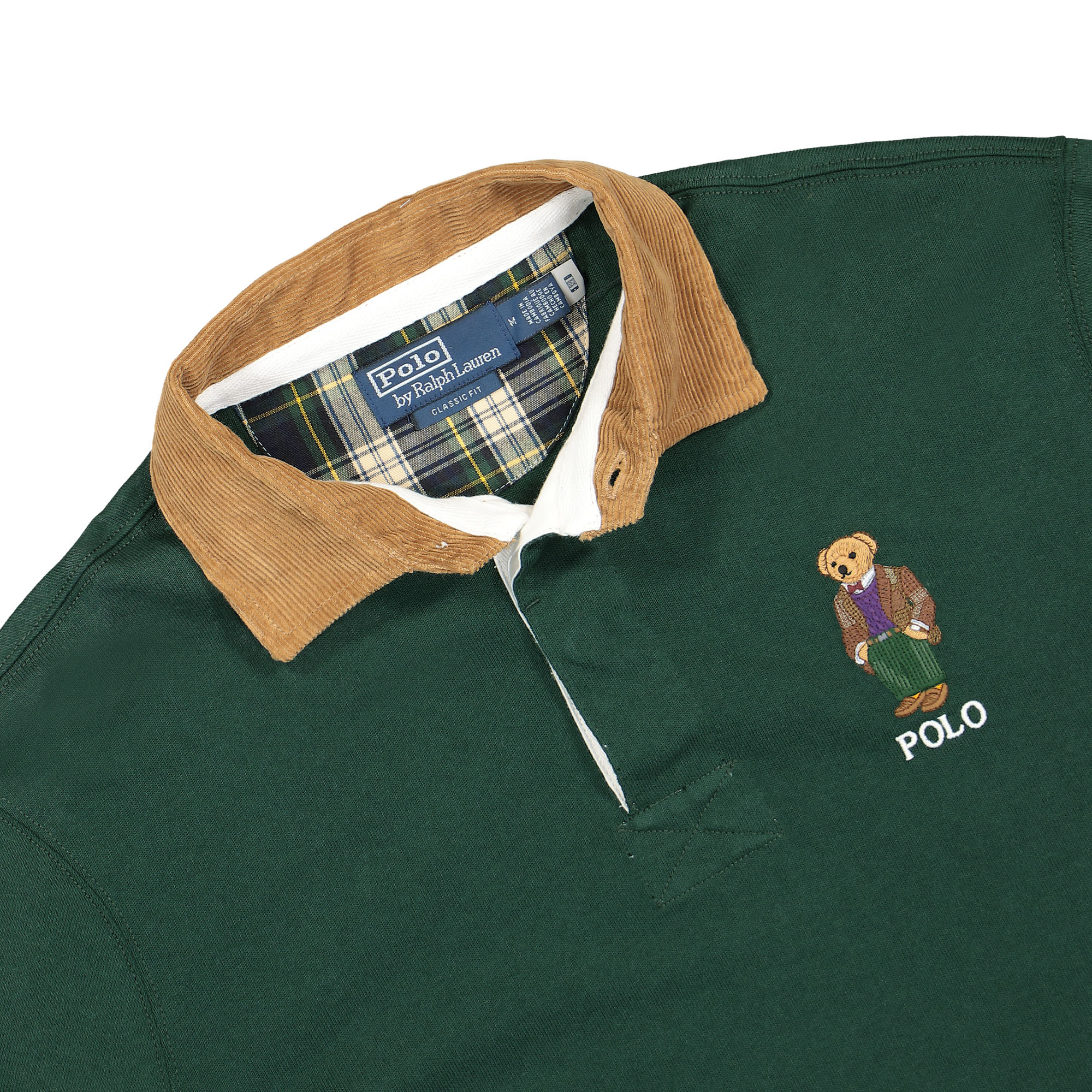 Polo Ralph Lauren Long Sleeve Polo Bear Rugby Shirt College Green Longsleeves Close-up | Overkill