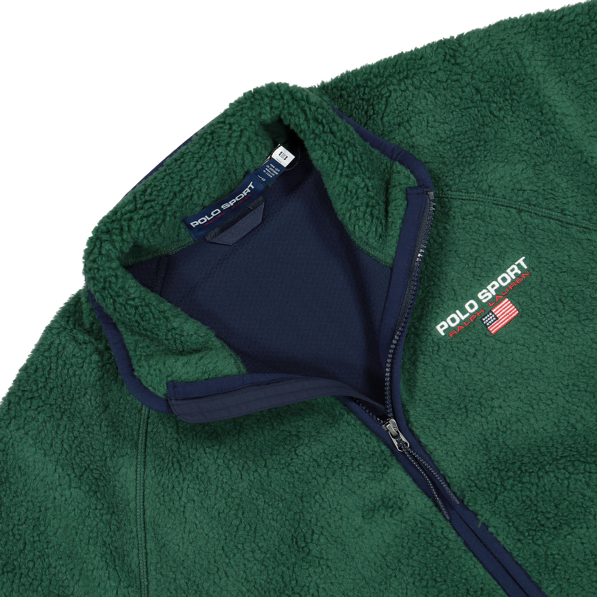 Polo Ralph Lauren Polo Sport Hi-Pile Full-Zip Jacket Kelly Green Fleece Jackets Close-up | Overkill