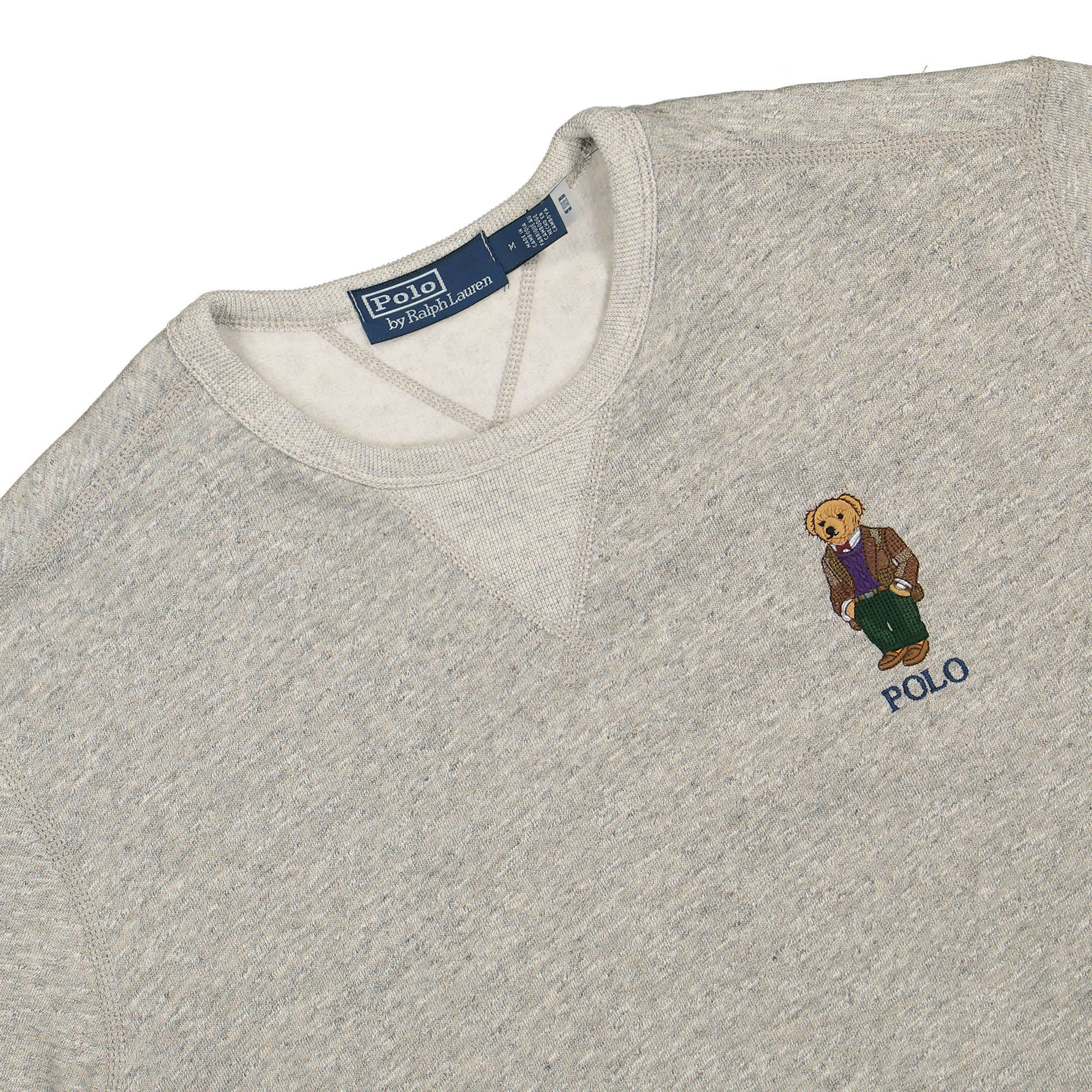 Polo Ralph Lauren Classics Long Sleeve Polo Bear Sweatshirt Heather Grey Sweatshirts Close-up | Overkill