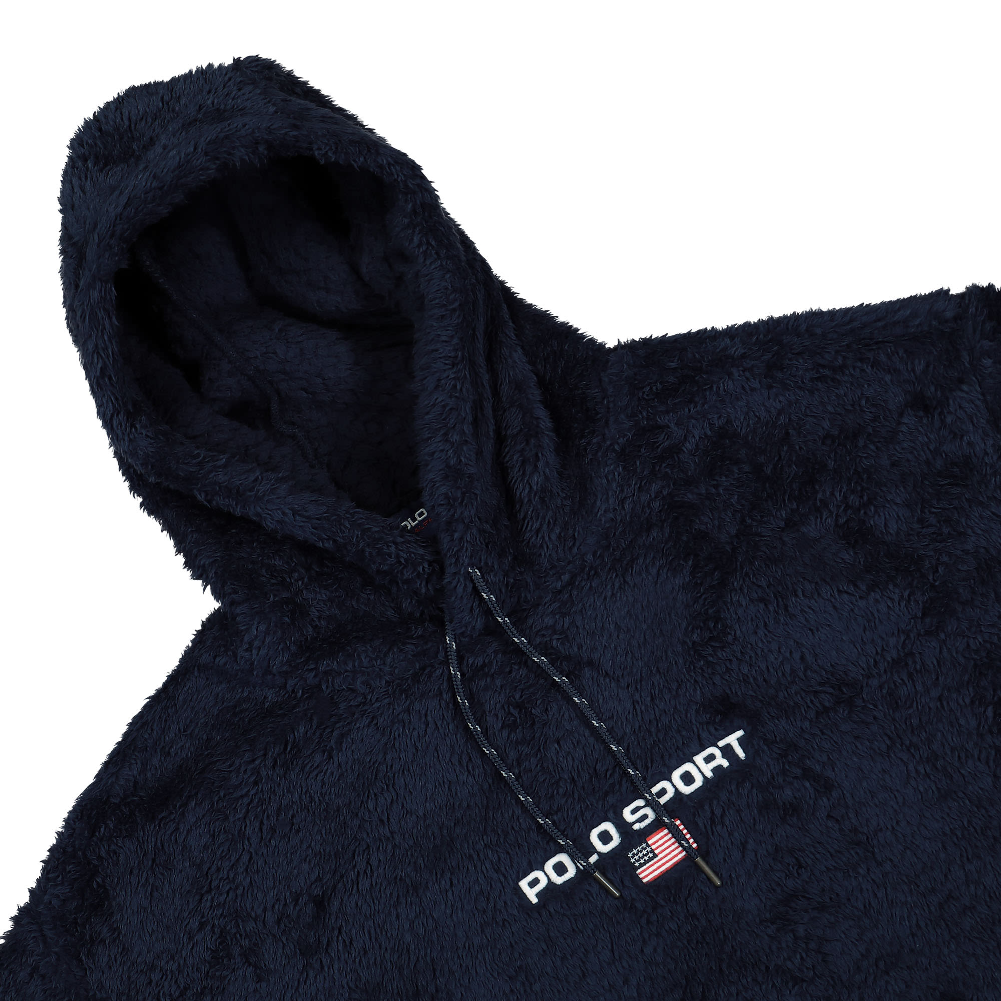 Polo Ralph Lauren Polo Sport Curly Hi-Pile Hoodie Cruise Navy Hoodies Close-up | Overkill