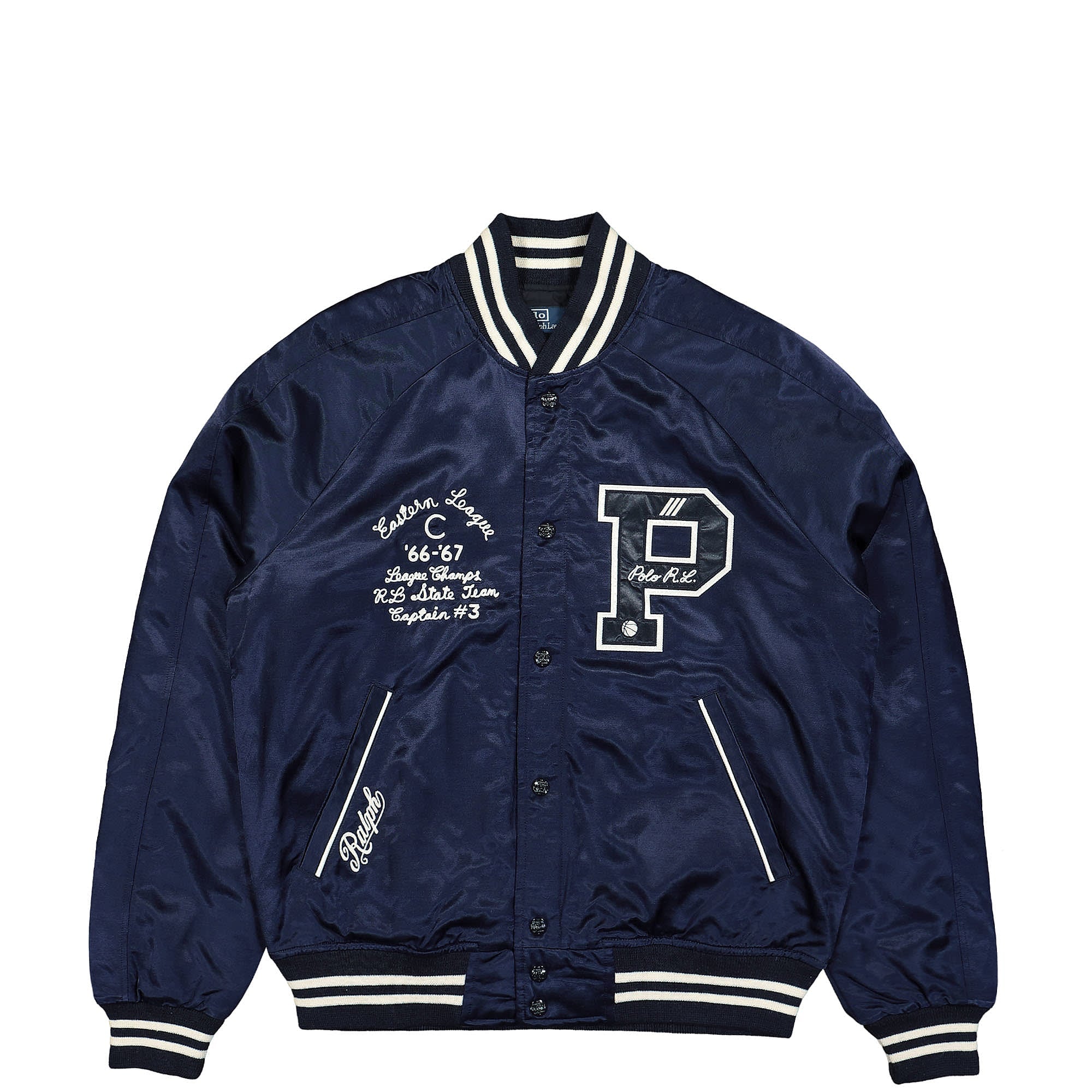 Polo Ralph Lauren Varsity-Inspired Satin Jacket Aviator Navy Bomber & Varsity Jackets 710928534001 | Overkill