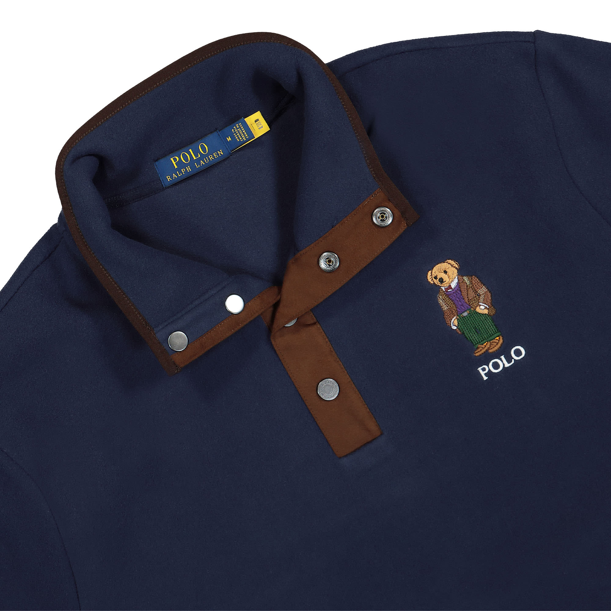 Polo Ralph Lauren Long Sleeve Polo Bear Fleece Sweatshirt Cruise Navy Sweatshirts Close-up | Overkill