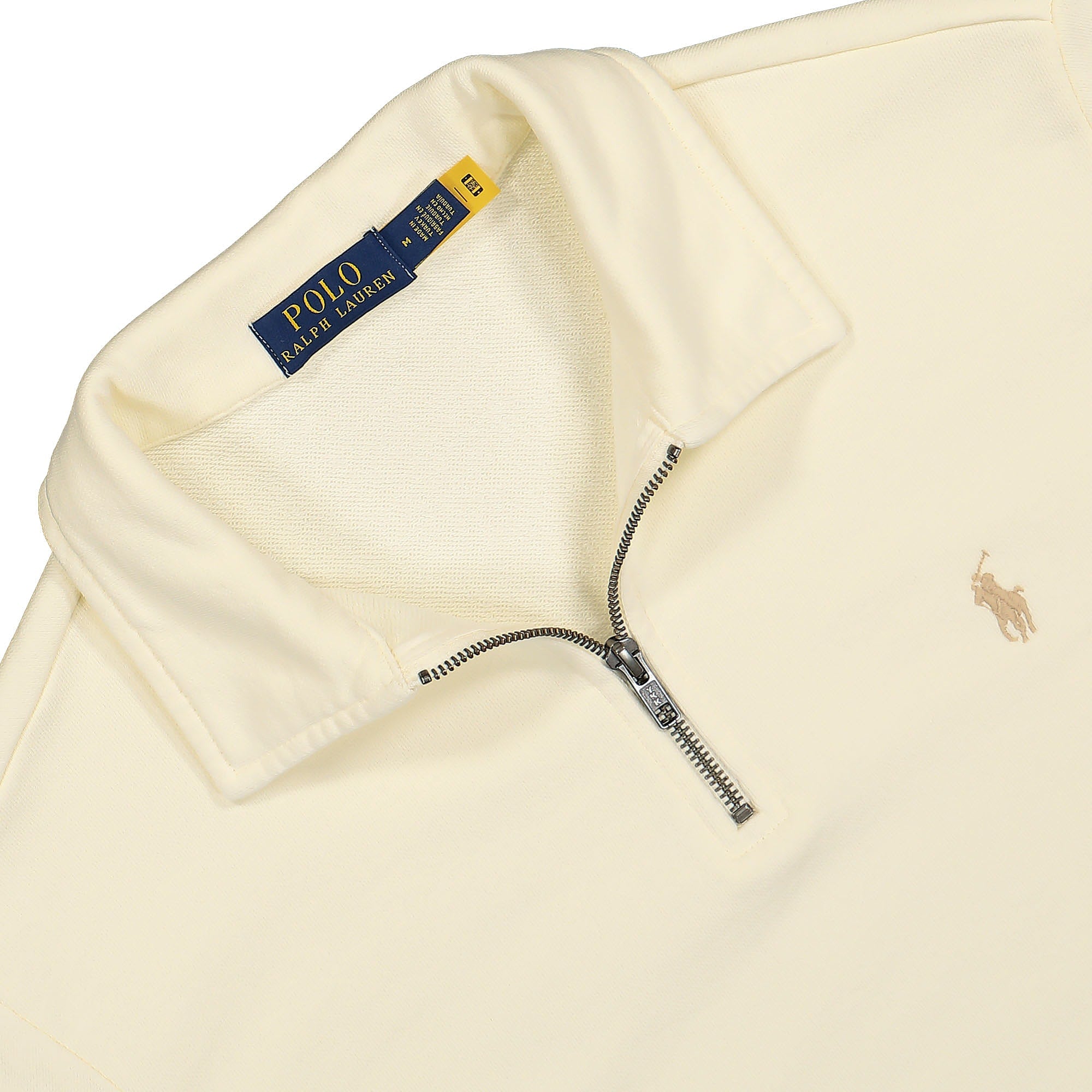 Polo Ralph Lauren Loopback Fleece Quarter-Zip Sweatshirt Clubhouse Cream Sweatshirts Close-up | Overkill