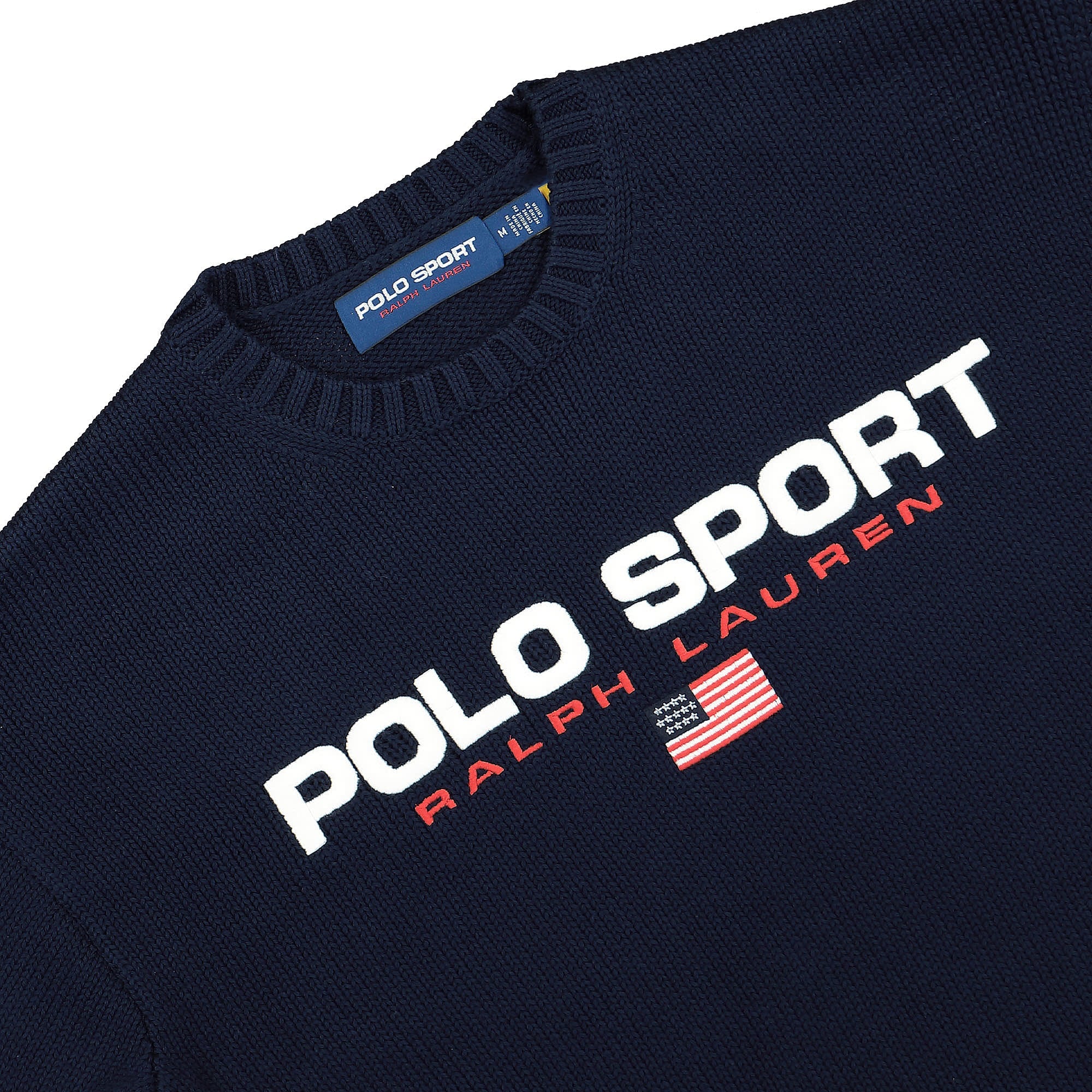 Polo Ralph Lauren Polo Sport Long Sleeve Pullover Hunter Navy Sweatshirts Close-up | Overkill