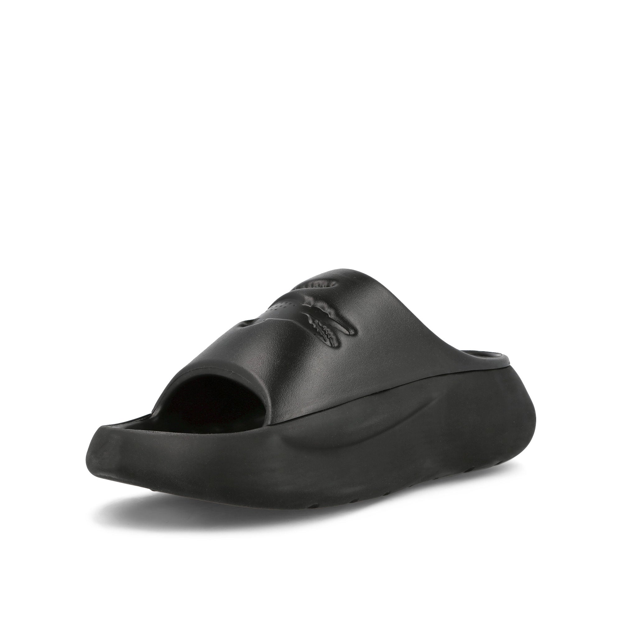 Lacoste Serve Slide 3.0 123 1 CMA Black-Black Slides, Sandals & Slippers Close Up | Overkill
