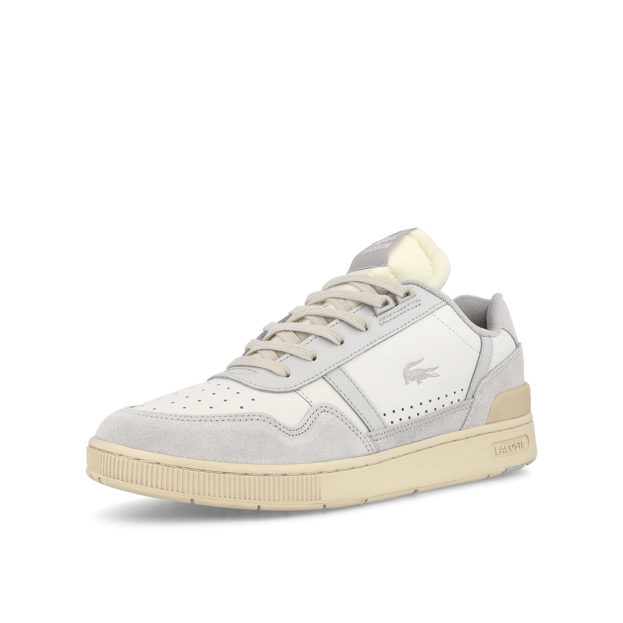 Lacoste T-Clip 123 2 SMA Off White-Grey Low Top Sneakers Close Up | Overkill
