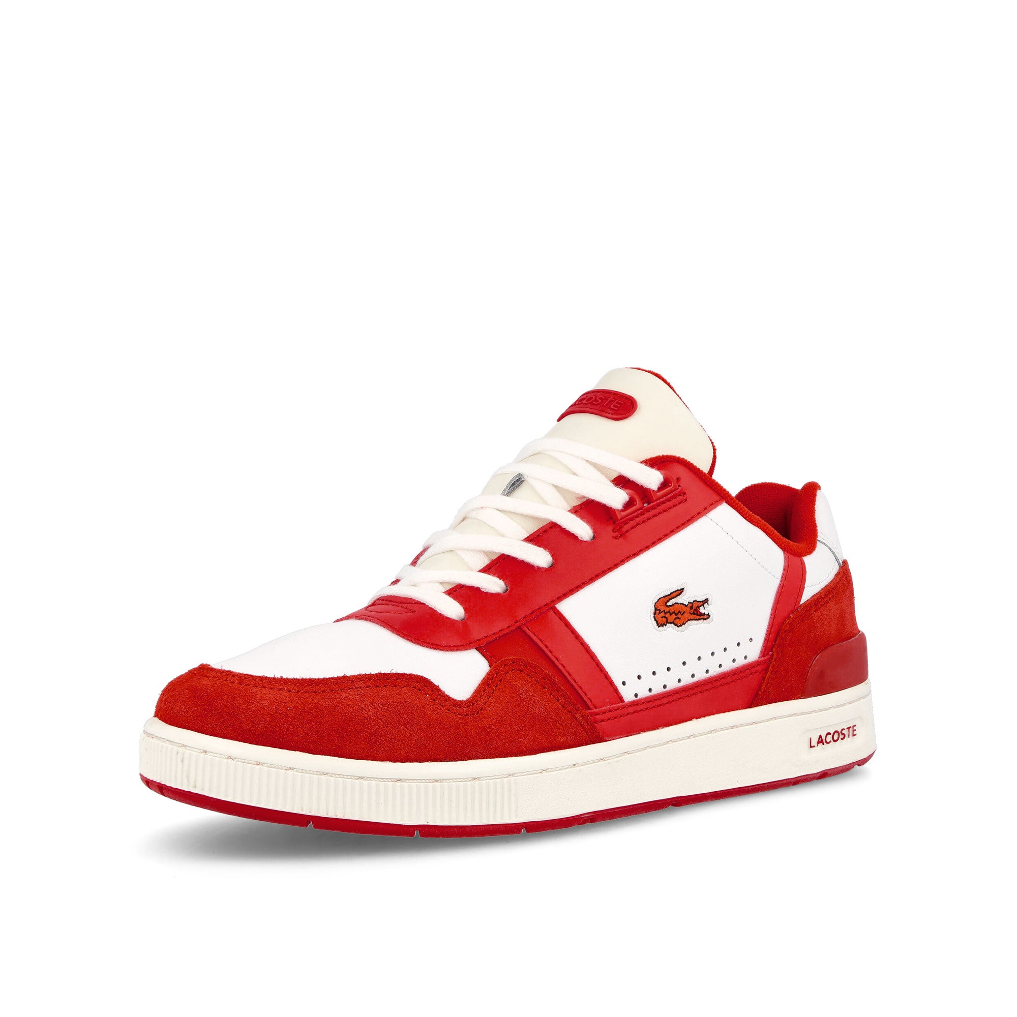 Lacoste T-Clip 123 5 SMA White-Red Low Top Sneakers Close Up | Overkill