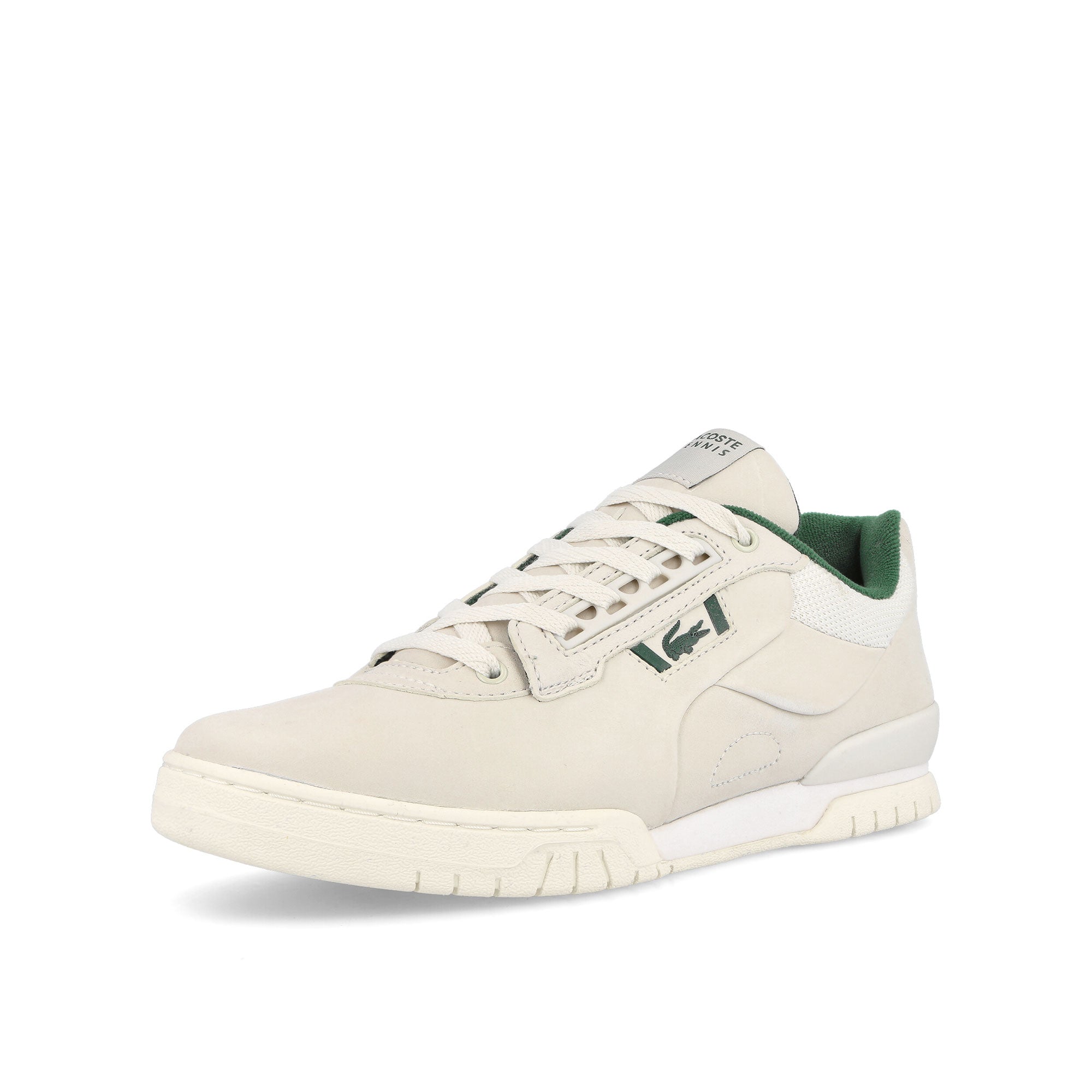 Lacoste M89 123 2 SMA Off White-Dark Green Low Top Sneakers Close Up | Overkill