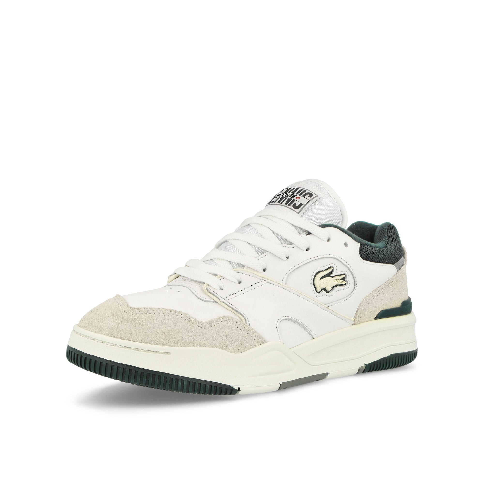Lacoste Lineshot 223 3 SMA White-Dark Green Low Top Sneakers Close Up | Overkill