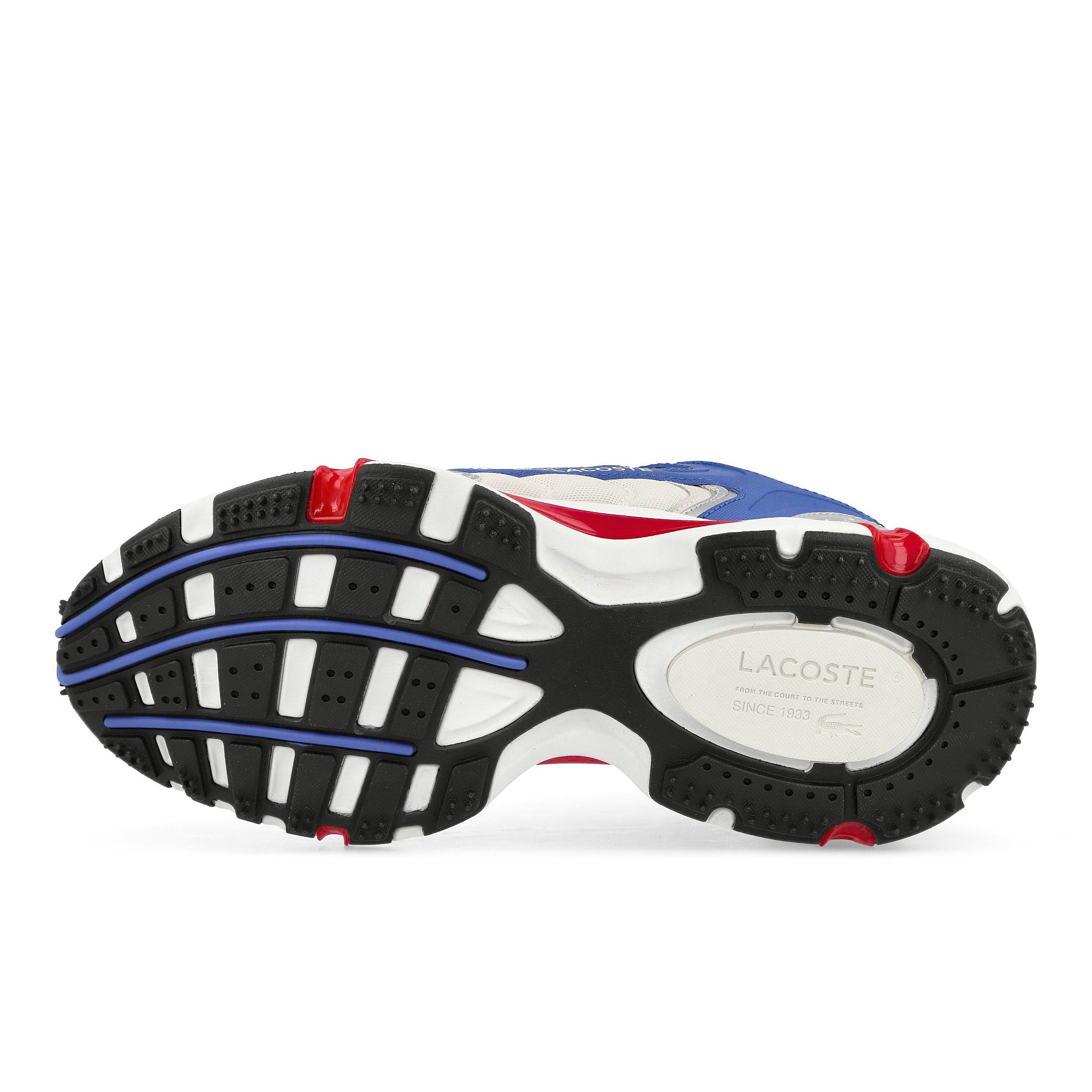 Lacoste L003 2K24 124 1 SMA White / Red / Blue Low Top Sneakers Detail View 1 | Overkill