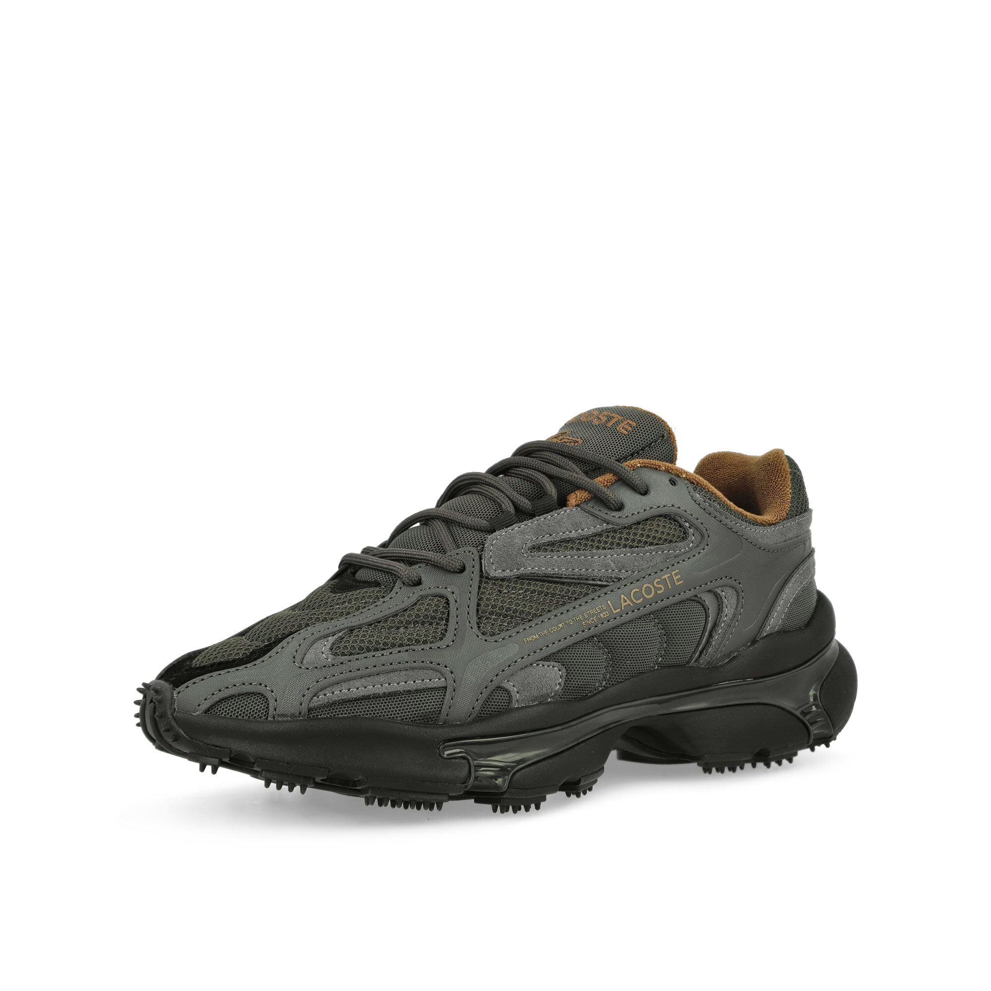 Lacoste L003 2K24 224 2 SMA Dark Grey / Black Low Top Sneakers Close Up | Overkill