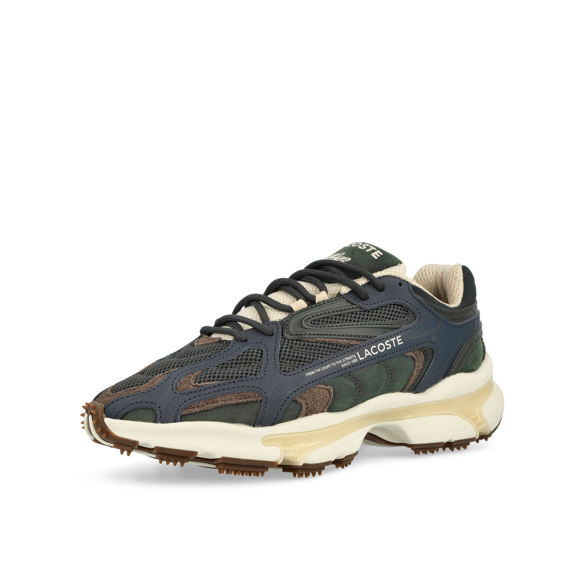 Lacoste L003 2K24 224 3 SMA Dark Green / Gum Low Top Sneakers Close Up | Overkill