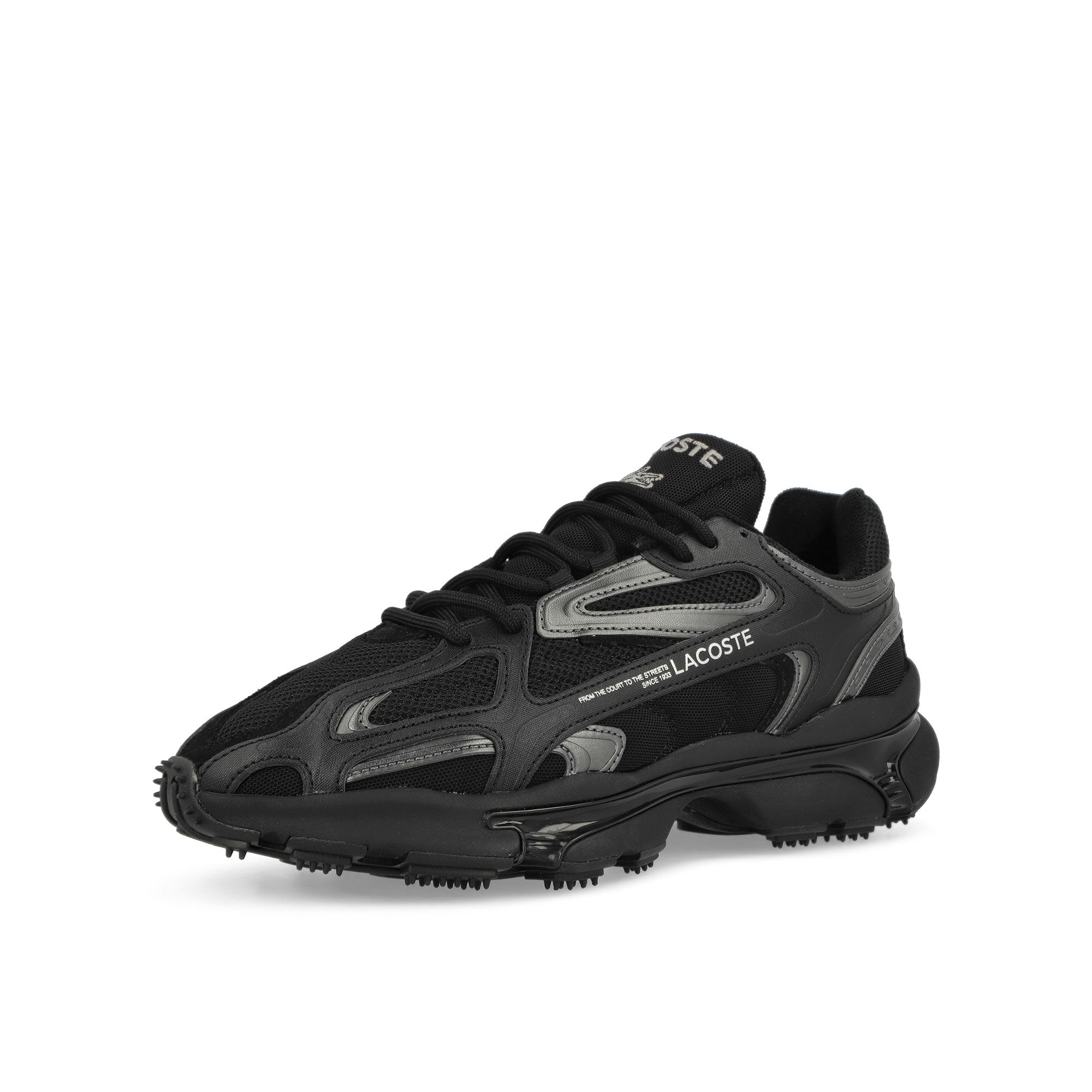 Lacoste L003 2K24 125 1 SMA Black / Black - Textile Low Top Sneakers Close Up | Overkill