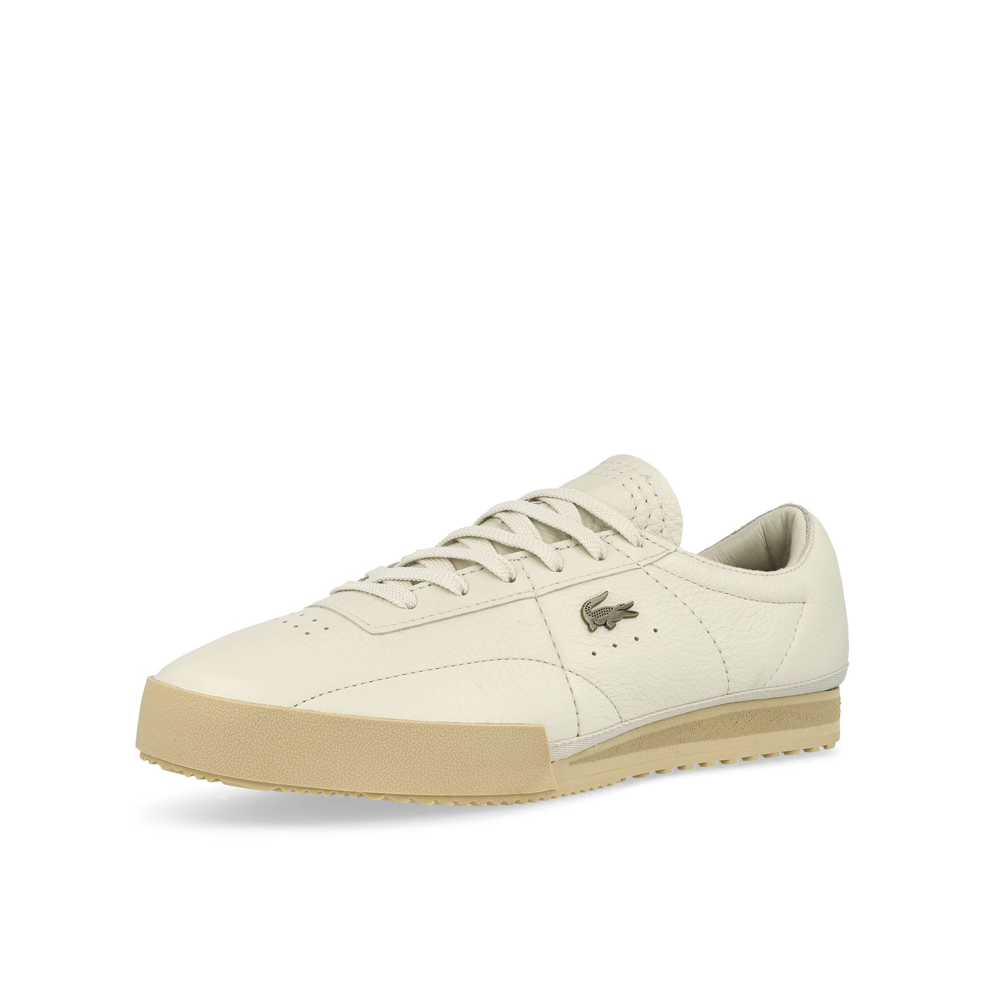 Lacoste Aura 225 3 SMA Off White / Light Brown Low Top Sneakers 750SMA01562R2 Close-up | Overkill