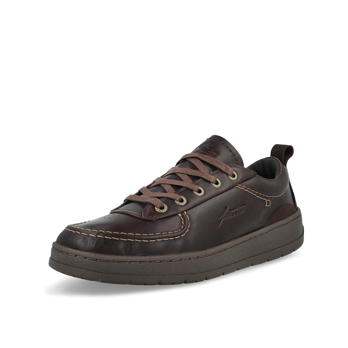 Lacoste Umpire 226 2 SMA Dark Brown / Dark Gum Low Top Sneakers 752SMA0054AQ5 Close-up | Overkill