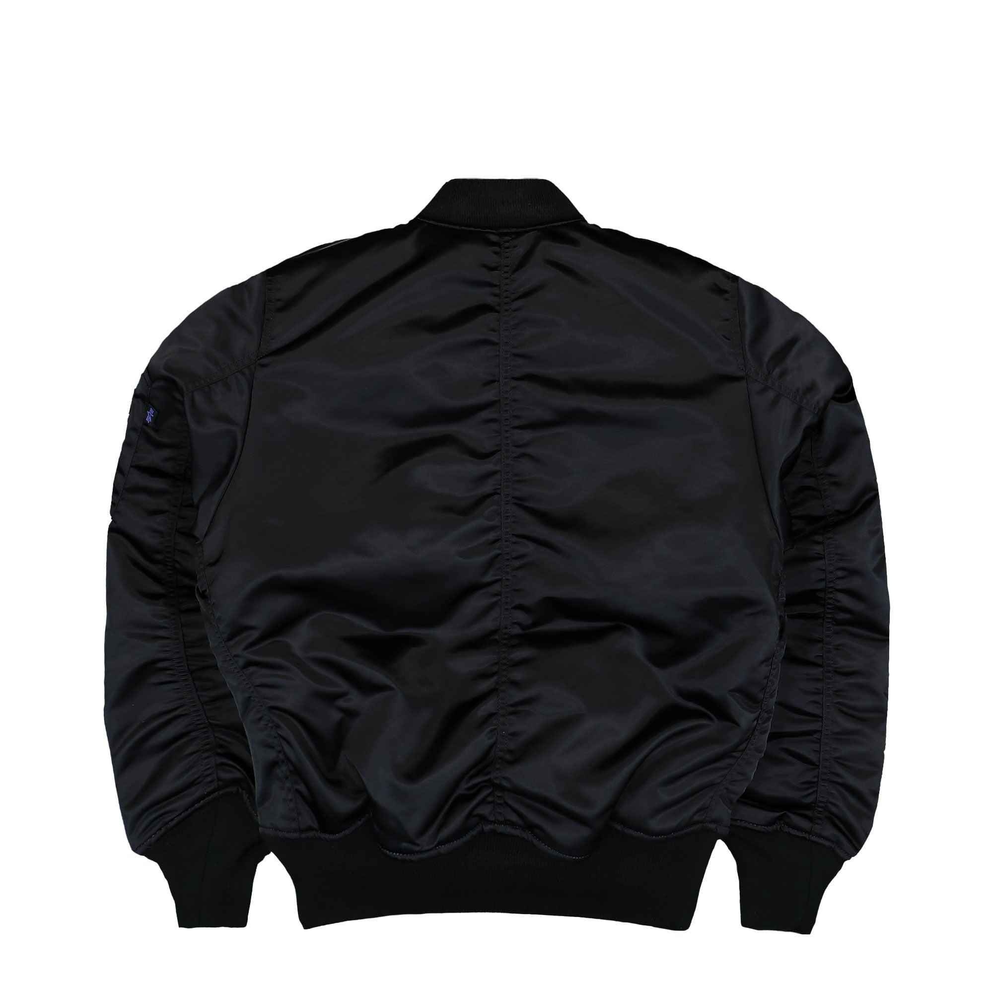 Alpha Industries MA-1 Base Flight Jacket Black Bomber Jacket 756111-03 Close-up | Overkill