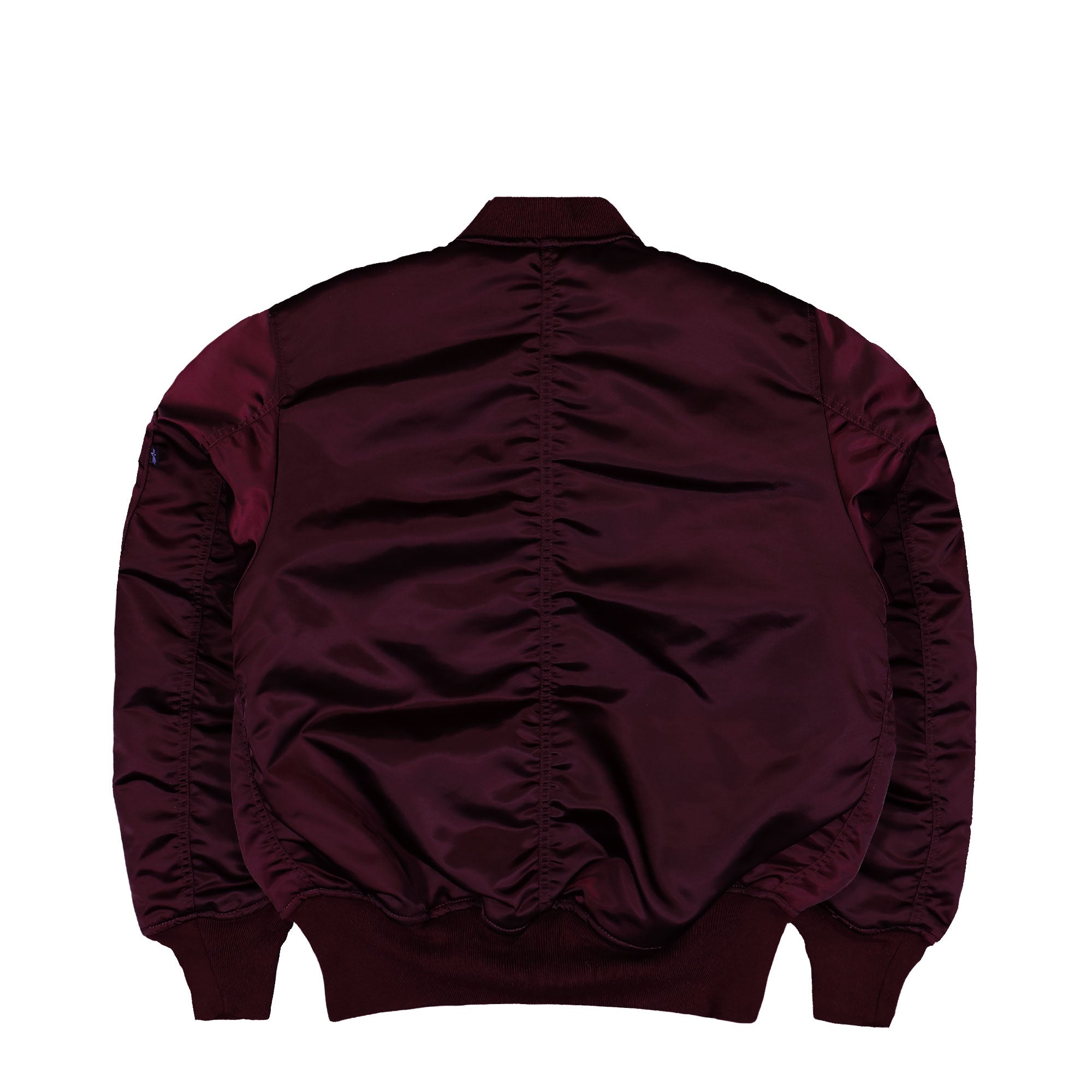 Alpha Industries MA-1 Base Flight Jacket Dark Cherry Bomber Jacket 756111-608 Close-up | Overkill