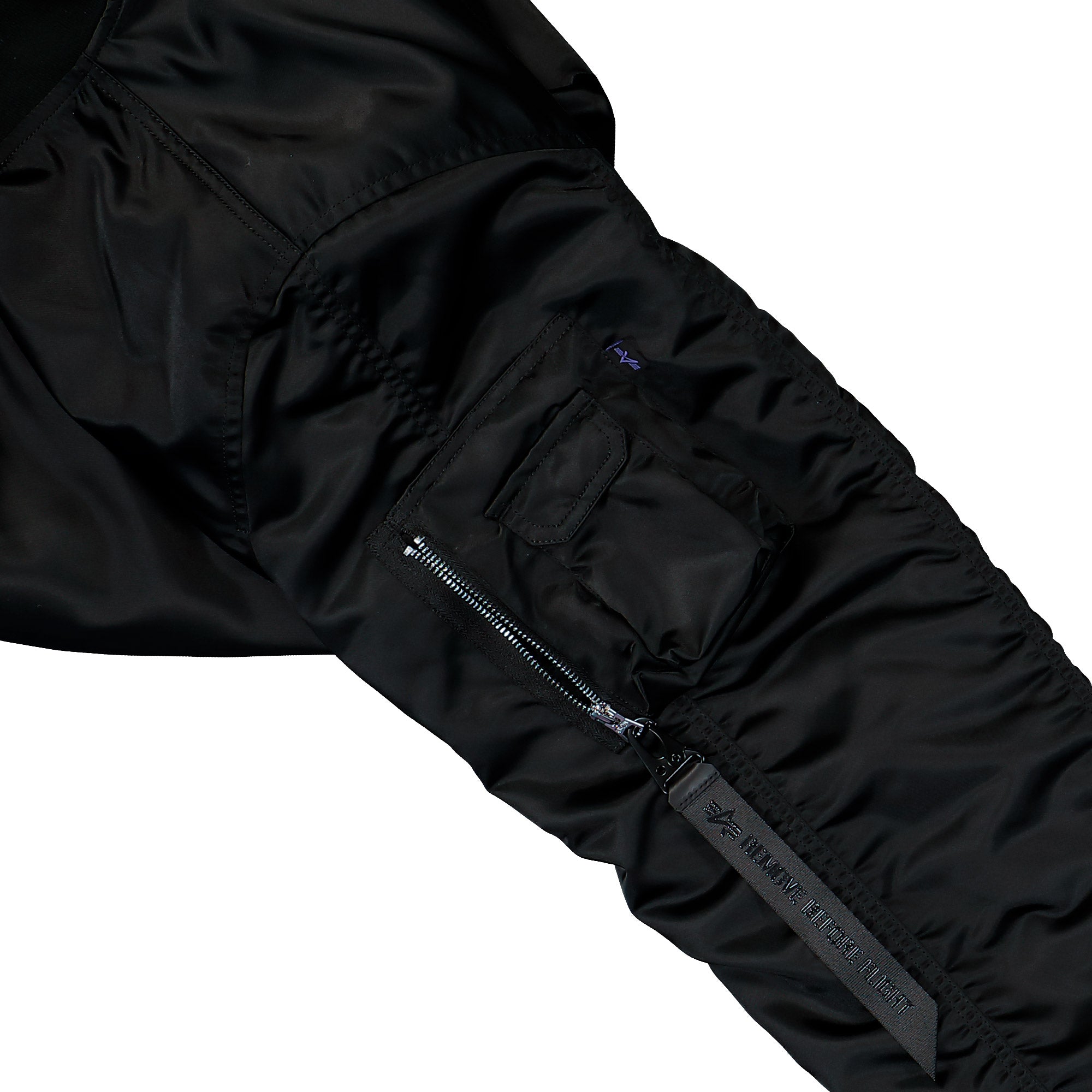 Alpha Industries MA-1 UV Bomber Jacket Black Bomber Jacket 766027-03 Detail View 2 | Overkill