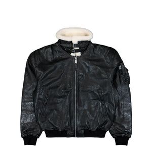 Alpha Industries B-15 Leather UV Bomber Jacket Black Jacket 768004-03 | Overkill