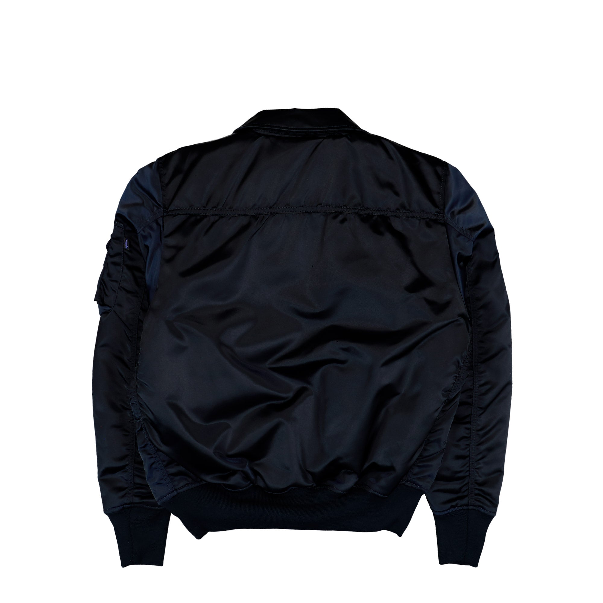 Alpha Industries CWU-45 / P Base UV Bomber Jacket Replica Blue Jacket 768005-07 Close-up | Overkill
