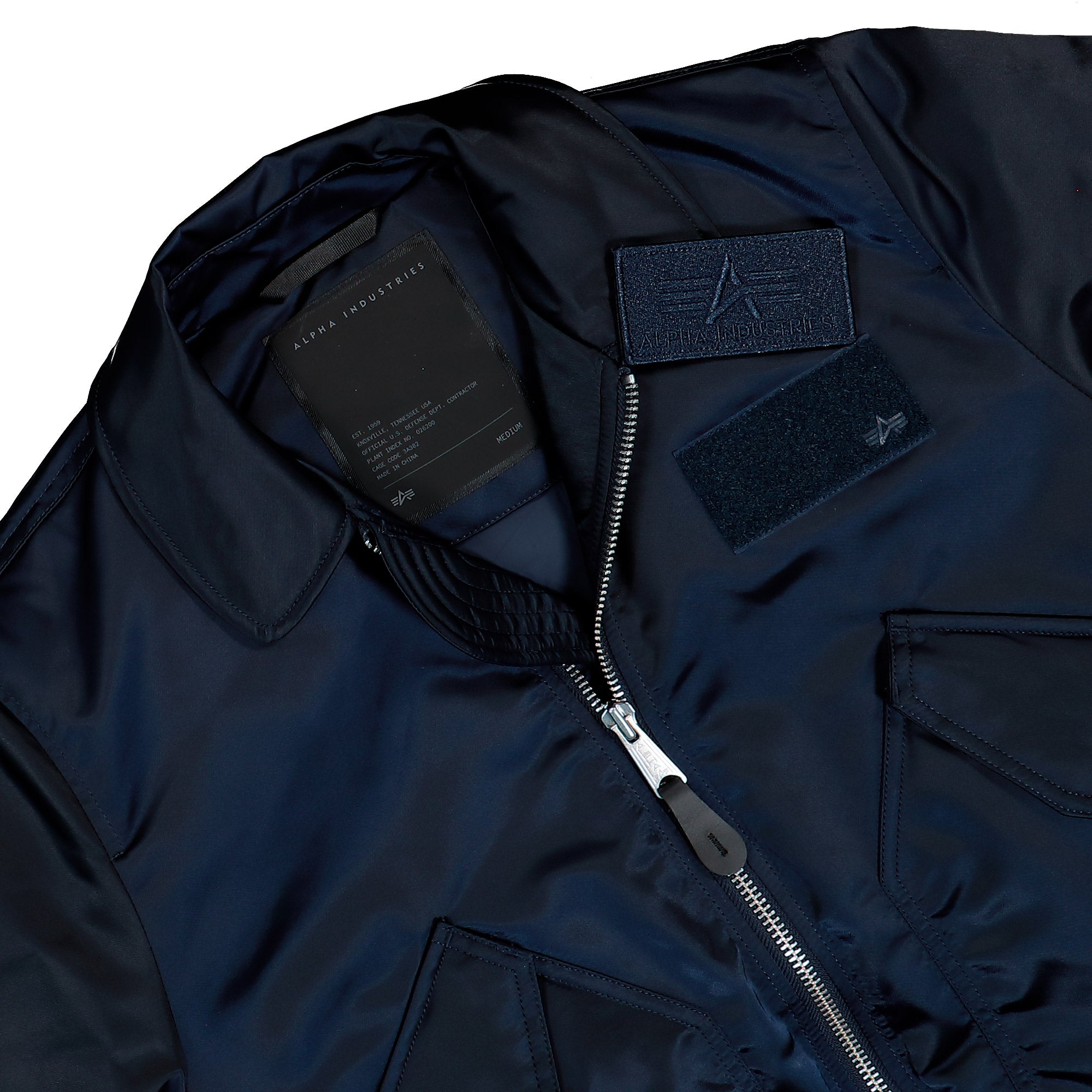 Alpha Industries CWU-45 / P Base UV Bomber Jacket Replica Blue Jacket 768005-07 Detailfoto | Overkill