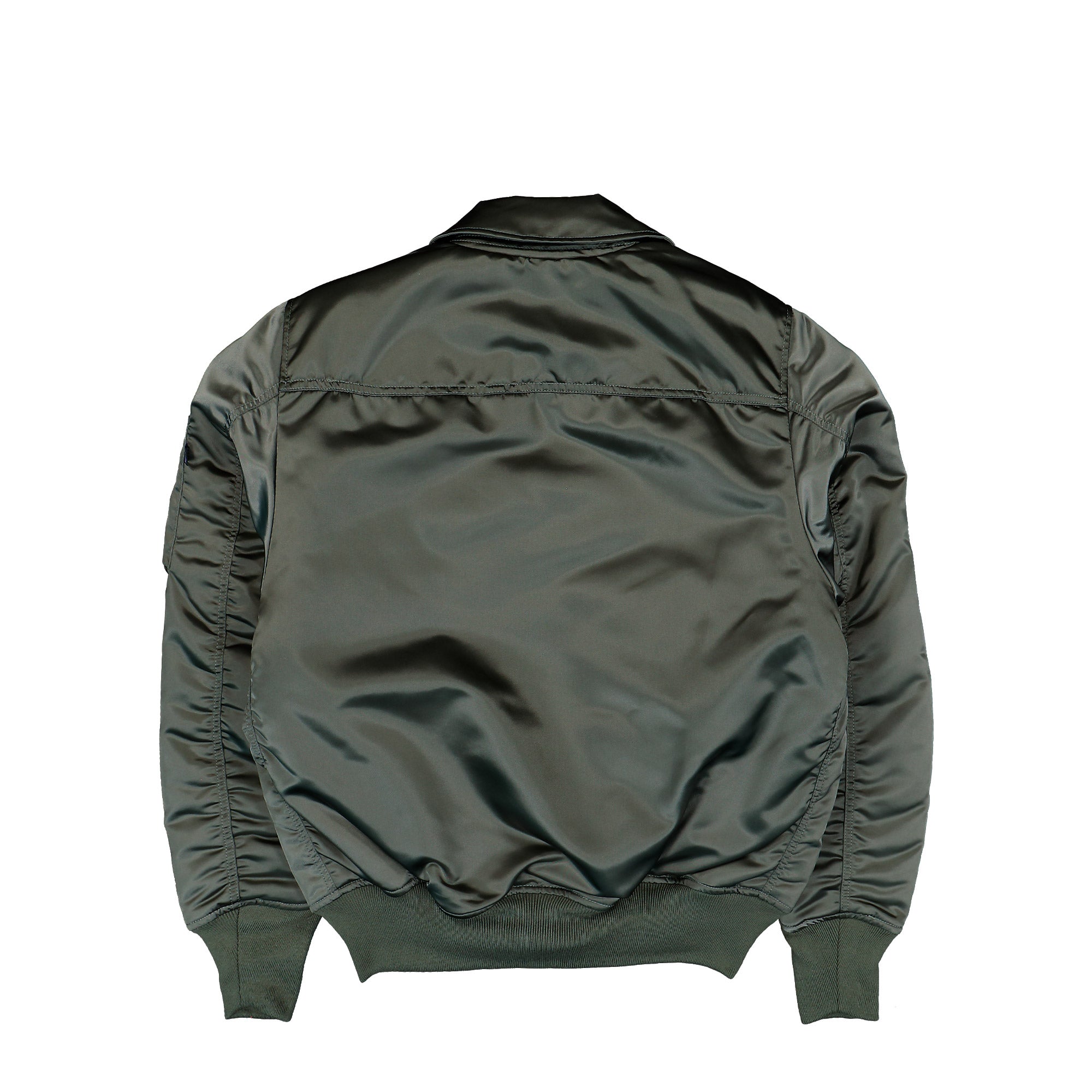 Alpha Industries CWU-45 / P Base UV Bomber Jacket Vintage Green Jacket 768005-432 Close-up | Overkill