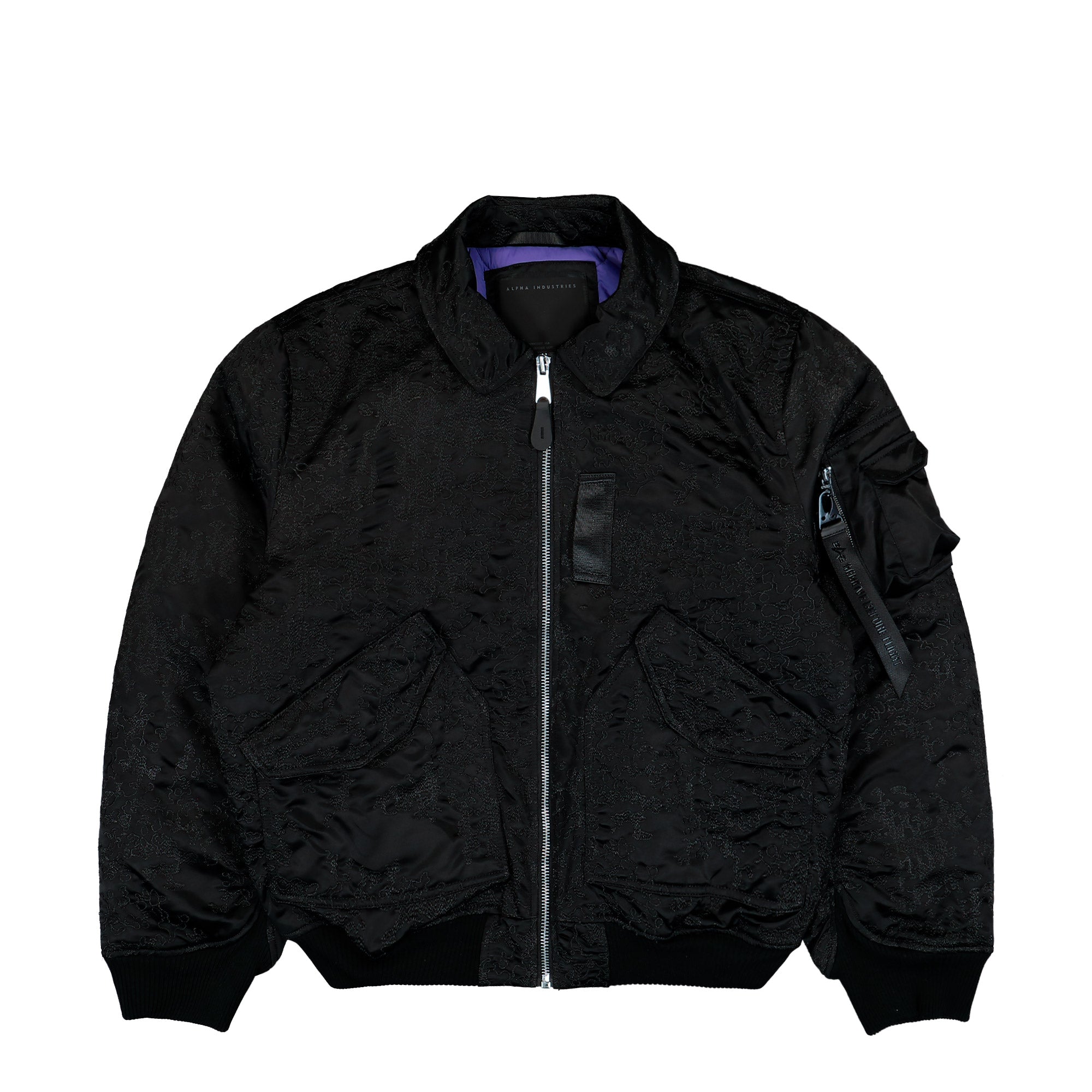 Alpha Industries CWU-45 / P Camo Embroidery UV Bomber Jacket Black Bomber Jacket 768009-03 | Overkill