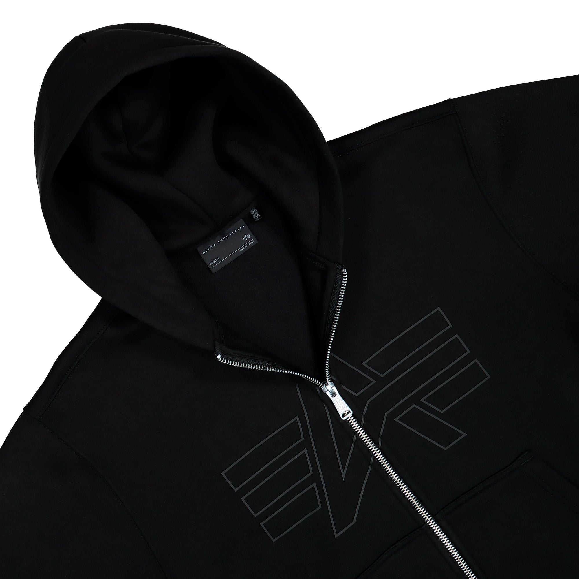 Alpha Industries Base UV Zip Hoodie Black Hoodie 768014-03 Detailfoto | Overkill