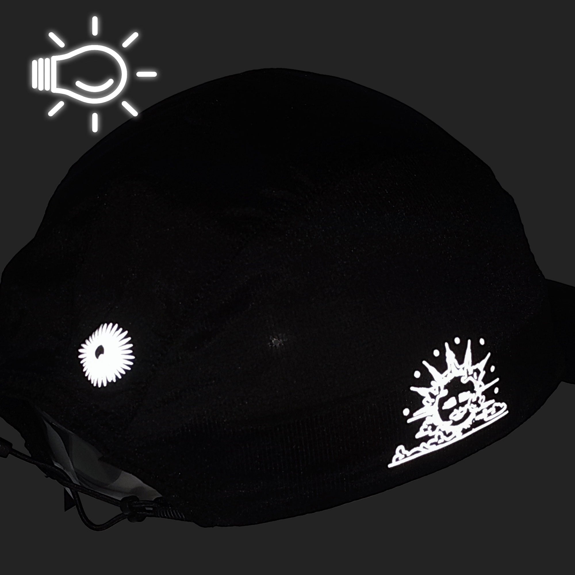 KA_YO_Prototype Lightweight Hat Reflective Black Caps Close-up | Overkill