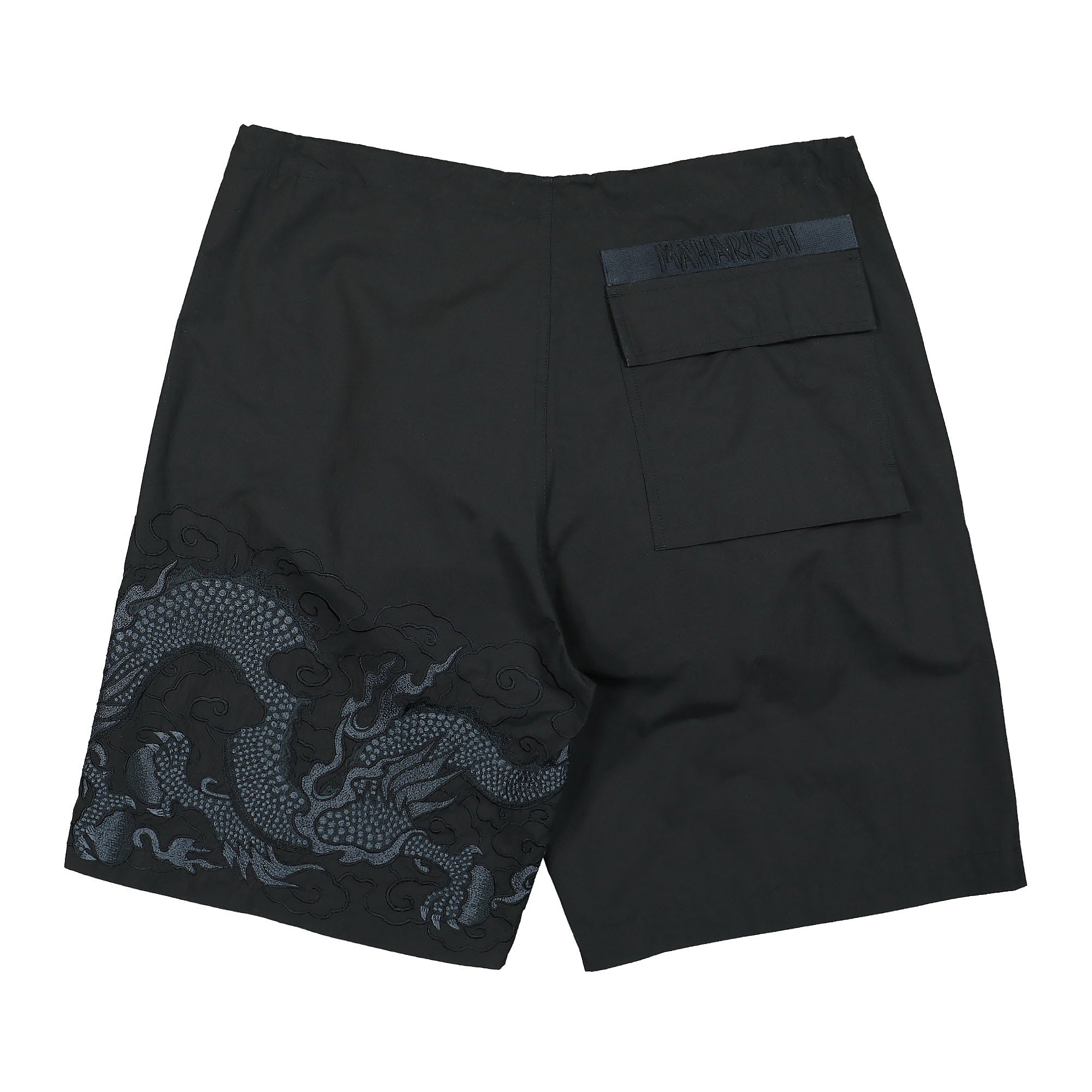Maharishi Tibetan Dragon U.S. Snoshorts Black Shorts Material | Overkill