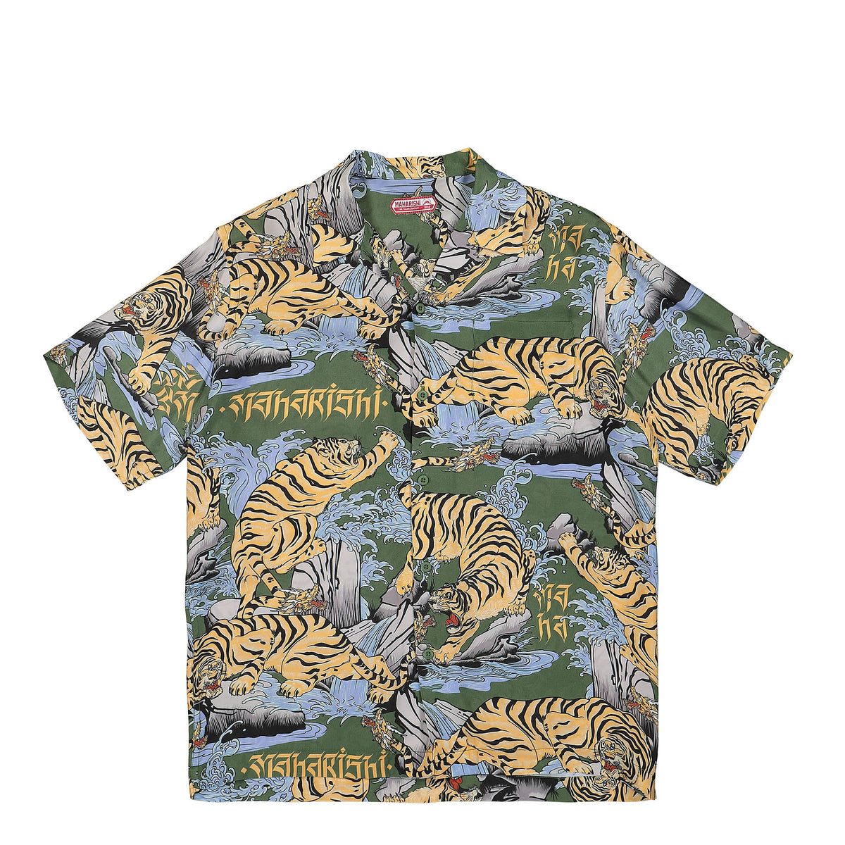 Maharishi Water Tiger Camp Collar Shirt Olive Shirts 8134 | Overkill
