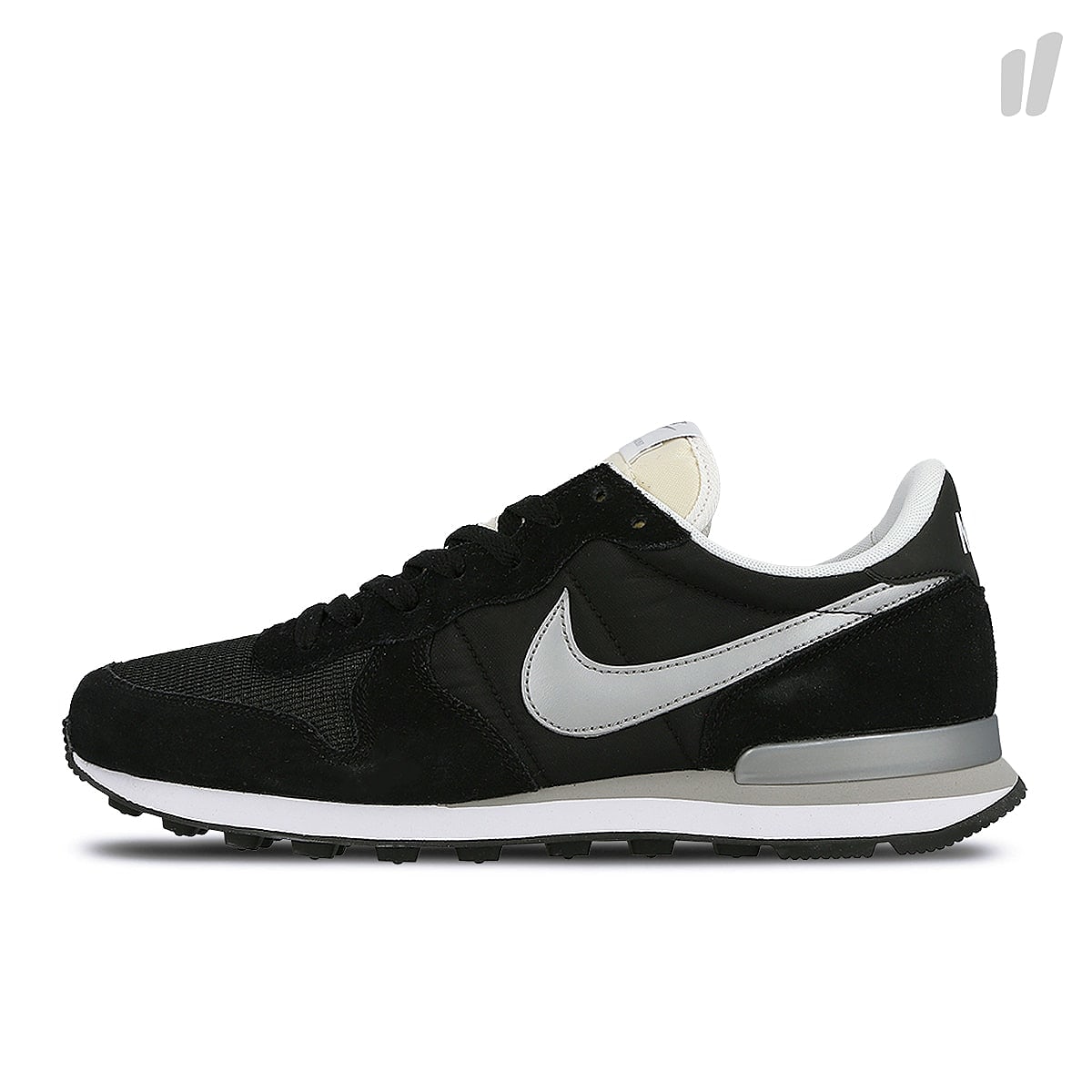 Nike internationalist Black / Metallic Silver -White Sneakers 828041 003 | Overkill