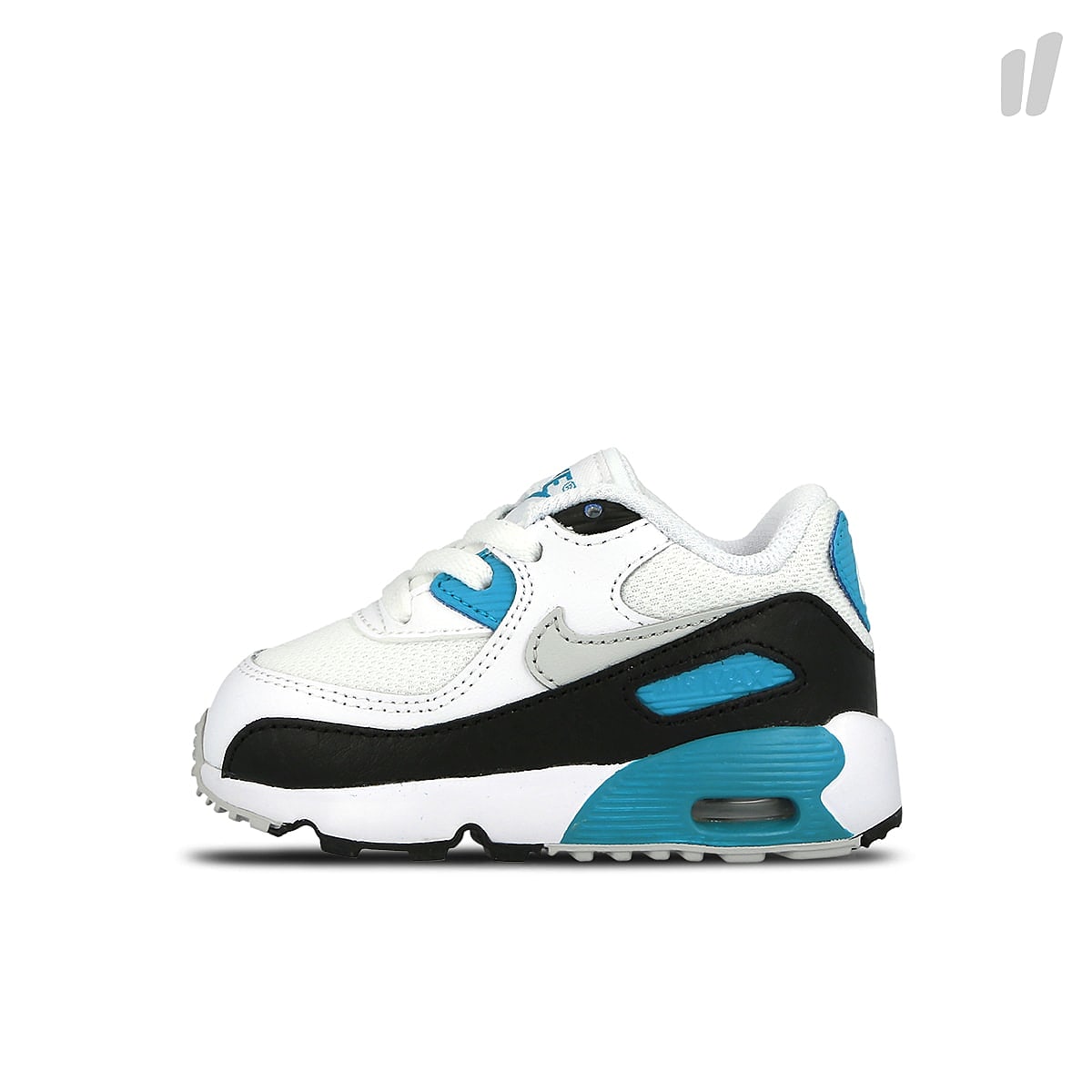Nike air max 90 mesh td White-Neutral Grey - Black - Lagoon Blue Low Top Sneakers 833422 101 | Overkill