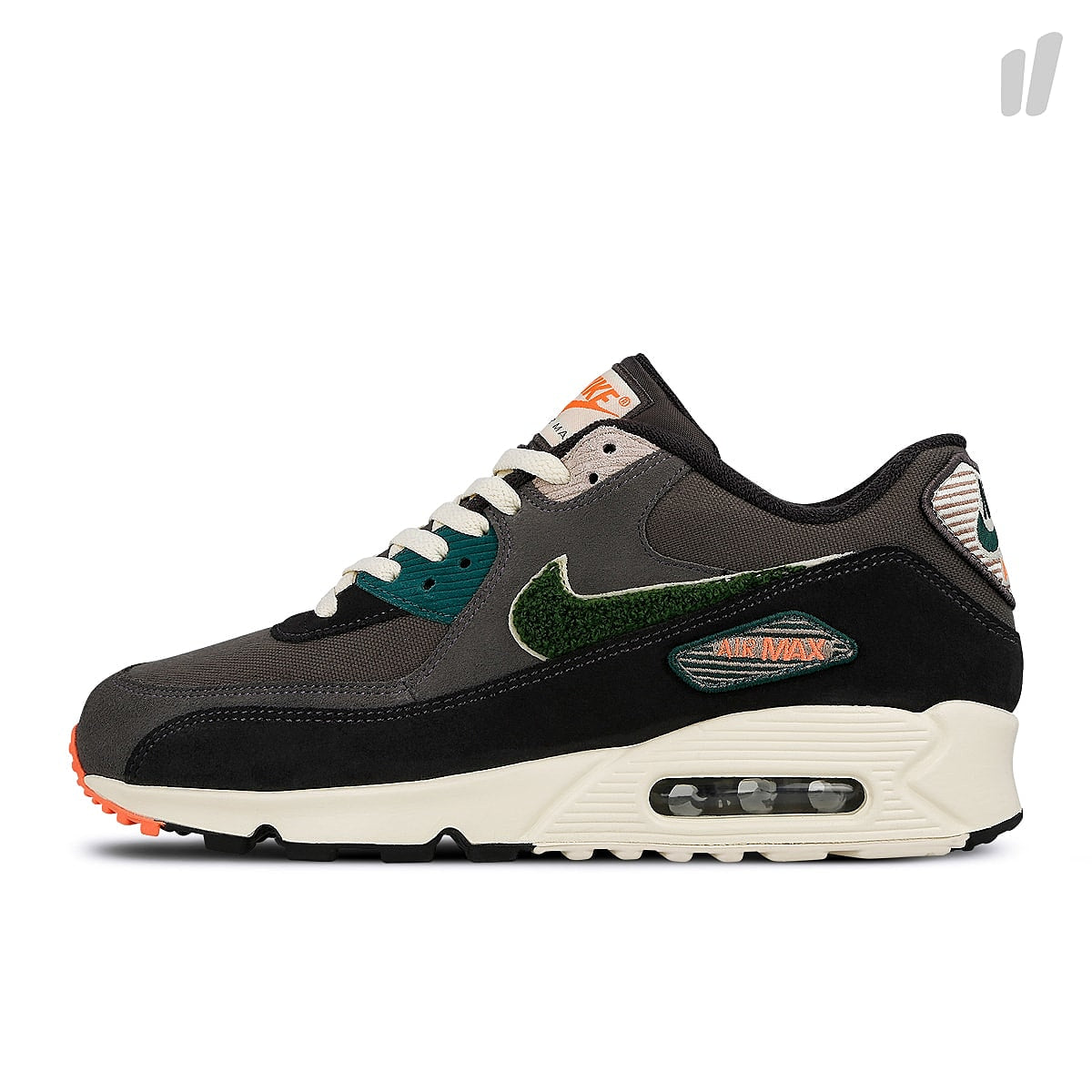 Nike air max 90 premium se Oil Grey-Rainforest - Light Cream Low Top Sneakers 858954 002 | Overkill