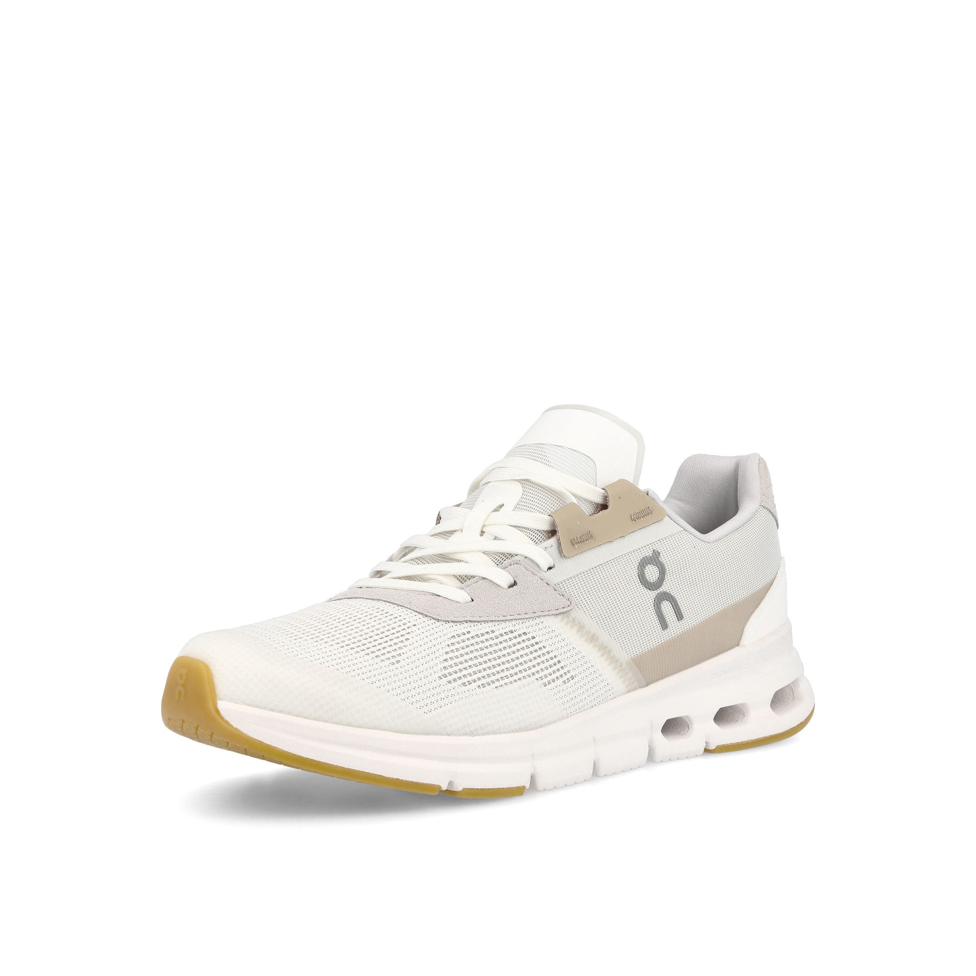 On W Cloudrift Undyed White / Sand Sneakers Close Up | Overkill