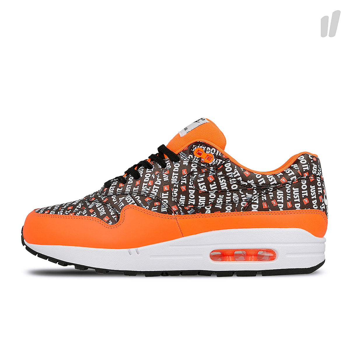 Nike air max 1 premium Black-Black - Total Orange - White Low Top Sneakers 875844 008 | Overkill