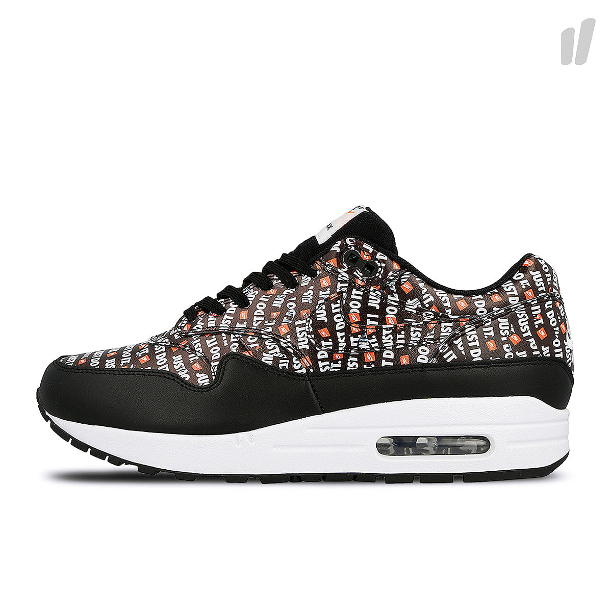 Nike air max 1 premium Black-White - Total Orange Low Top Sneakers 875844 009 | Overkill