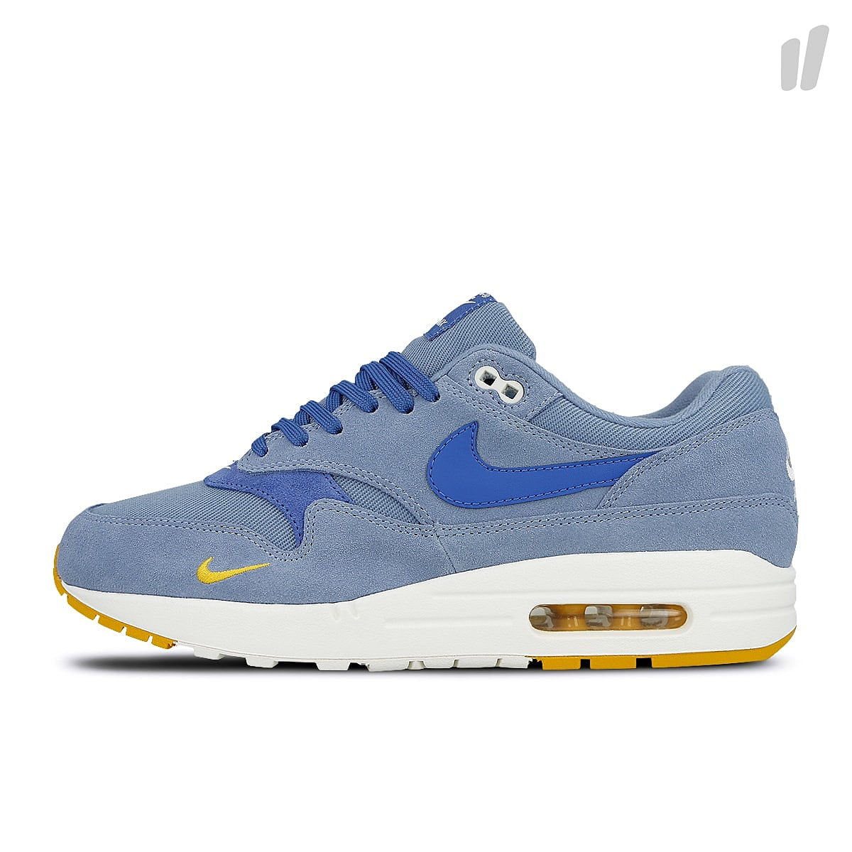 Nike air max 1 premium Work Blue-Mountain Blue - Yellow Ochre Low Top Sneakers 875844 404 | Overkill