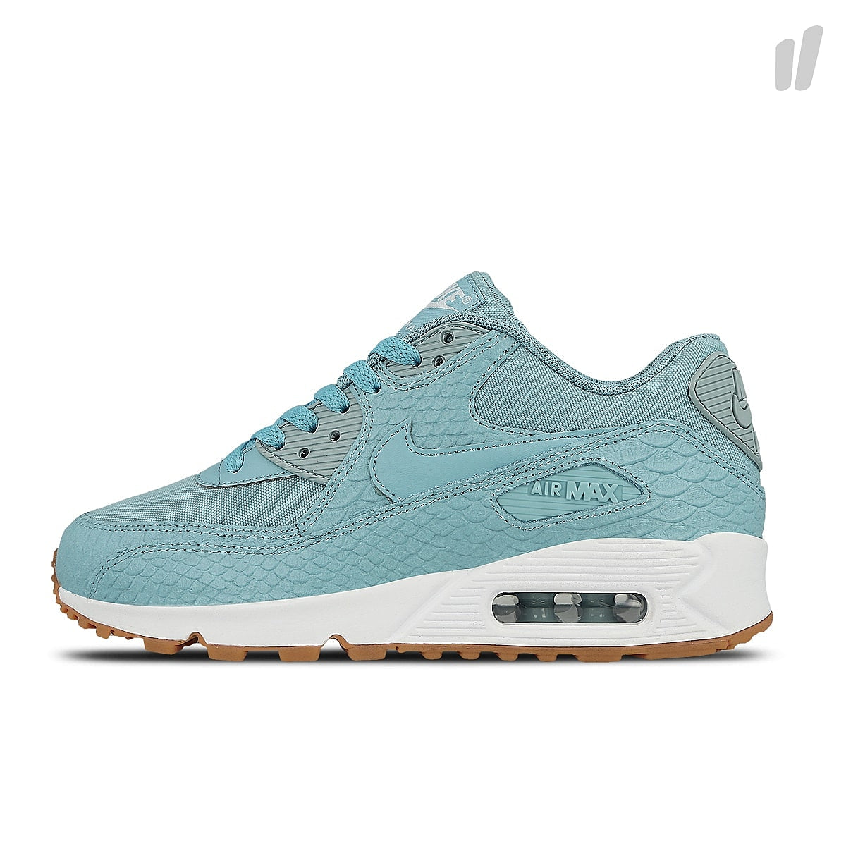Nike wmns air max 90 premium Mica Blue / Mica Blue - Gum Yellow Sneakers 896497 400 | Overkill