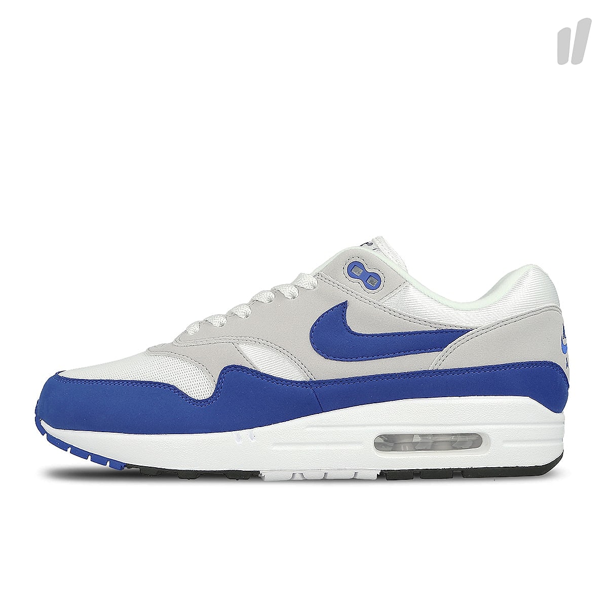 Nike air max 1 anniversary White / Game Royal - Neutral Grey - Black Low Top Sneakers 908375 103 | Overkill
