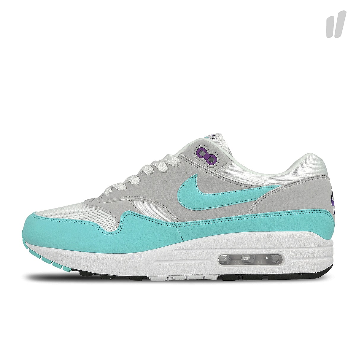 Nike air max 1 anniversary White / Aqua - Neutral Grey - Black Low Top Sneakers 908375 105 | Overkill
