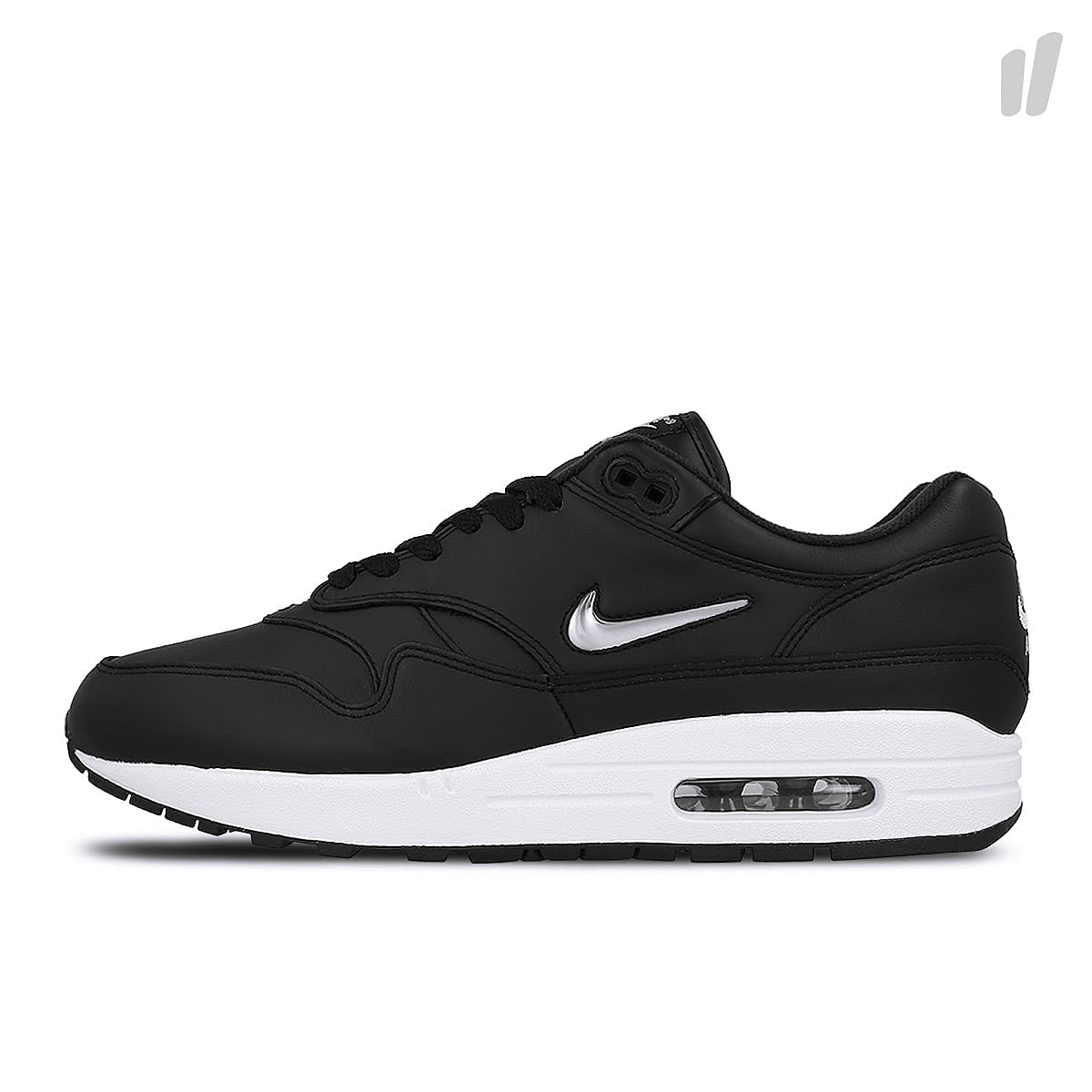 Nike air max 1 premium sc Black-Metallic Silver - White Low Top Sneakers 918354 001 | Overkill