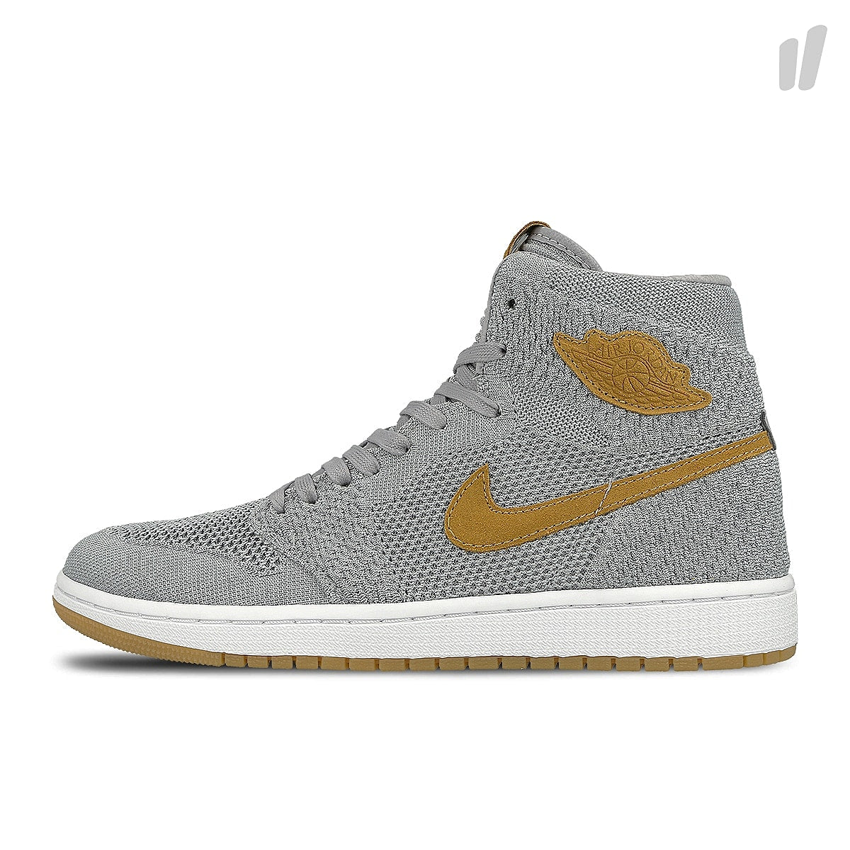 Jordan Air Jordan 1 Retro High Flyknit Wolf Grey-Golden Harvest - Gum Yellow Sweatshirts 919704 025 | Overkill