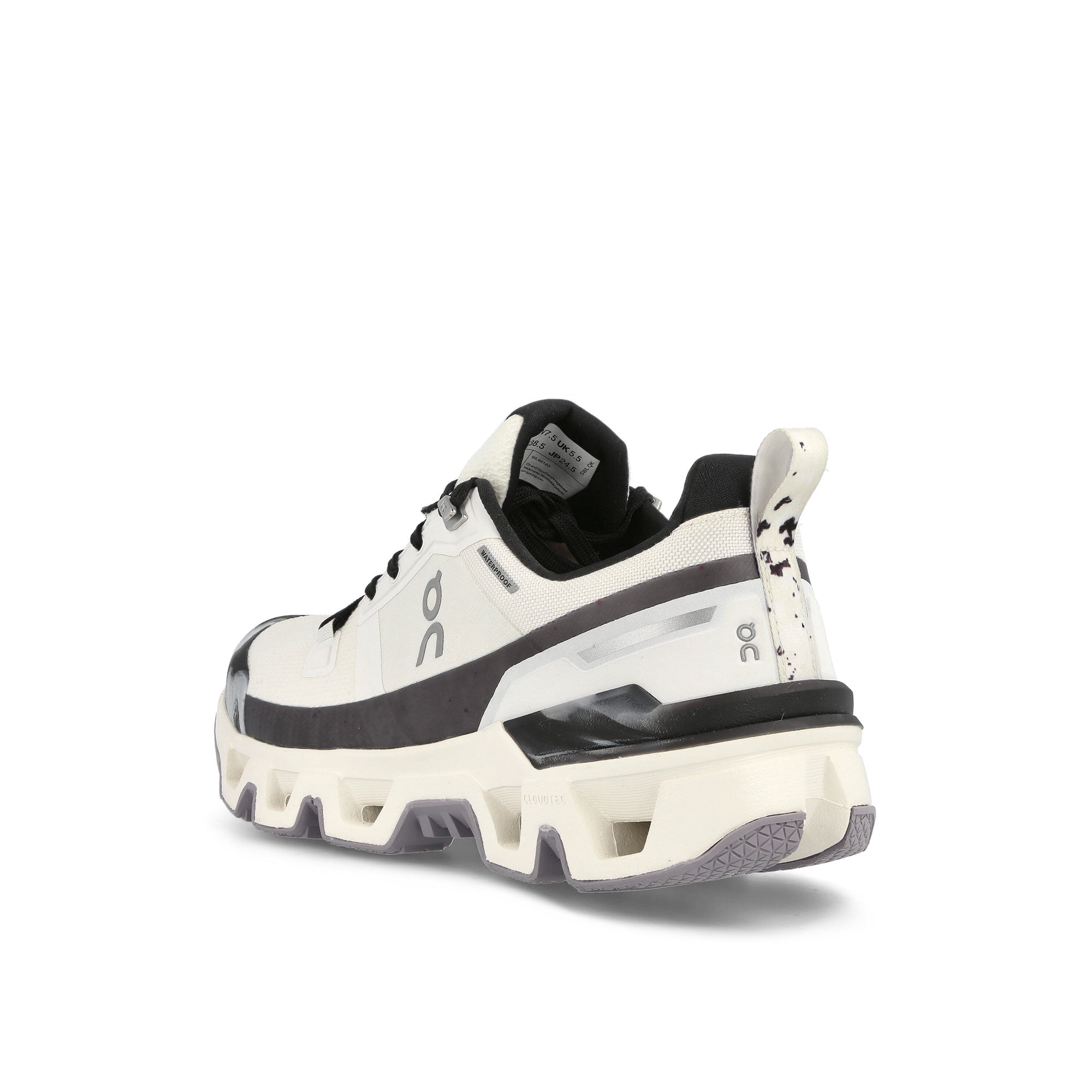 On W Cloudwander Waterproof Ivory-Black Low Top Sneakers Material | Overkill