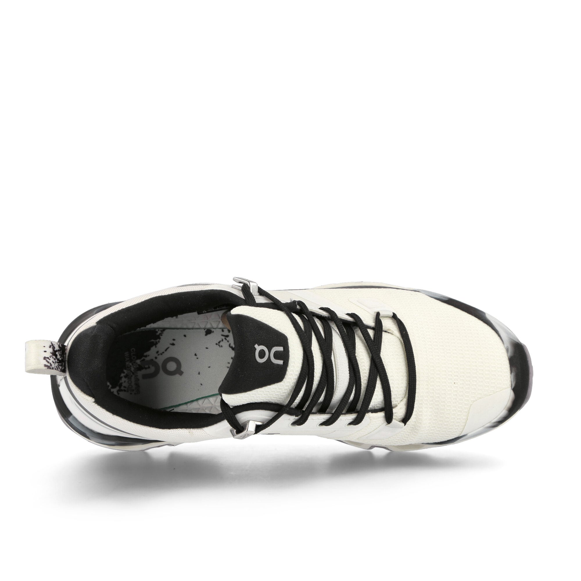 On W Cloudwander Waterproof Ivory-Black Low Top Sneakers Detail View 1 | Overkill