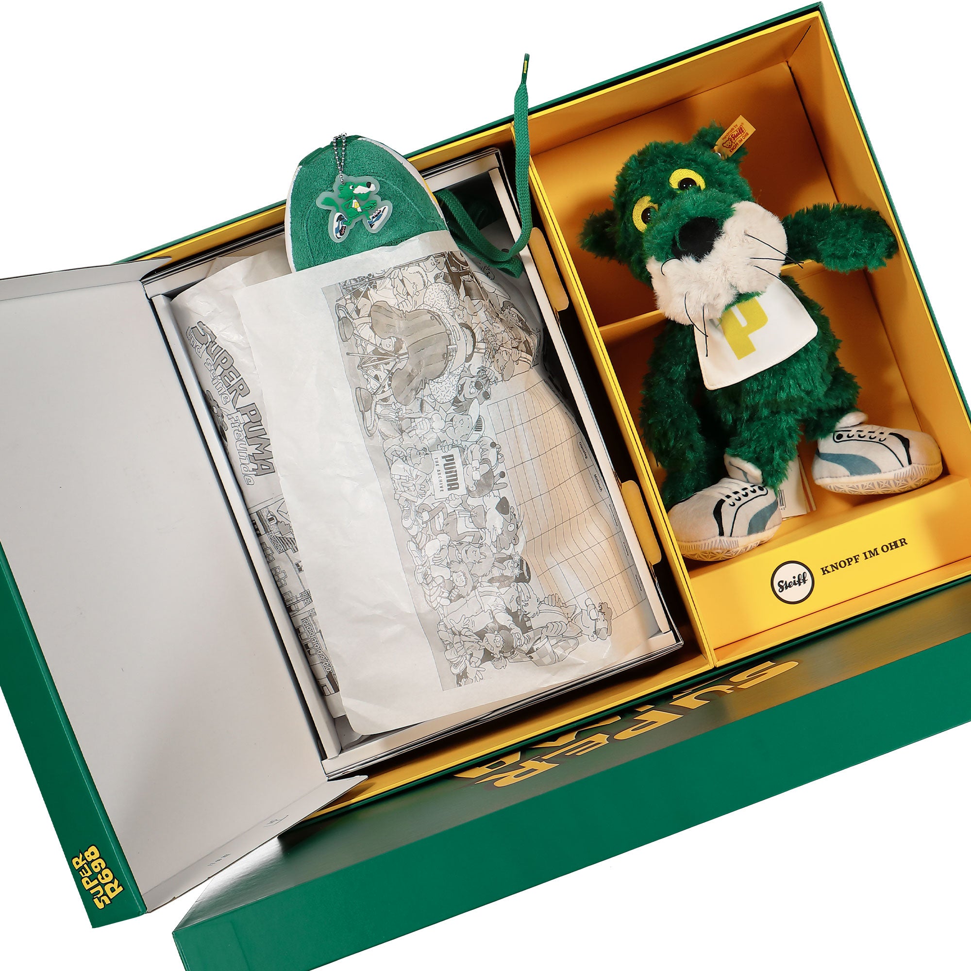 Puma R698 Super Evergreen - Sun Ray Yellow Low Top Sneakers Material | Overkill